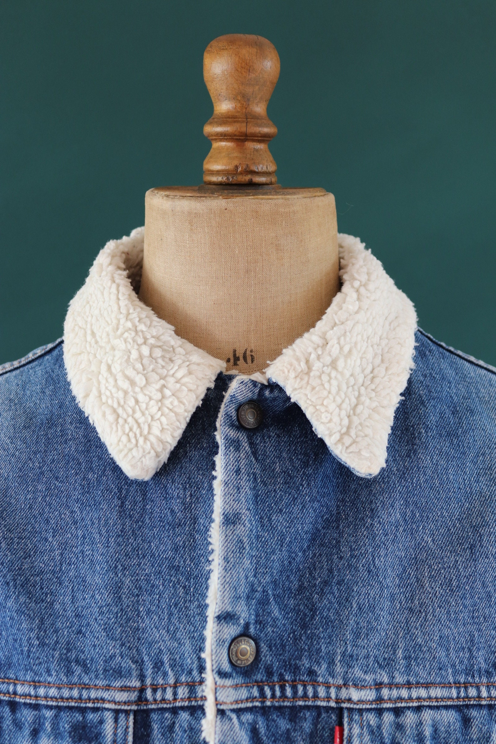 Vintage 1980s 80s Levis Levi Strauss 70608 Shearling Sherpa Lined 