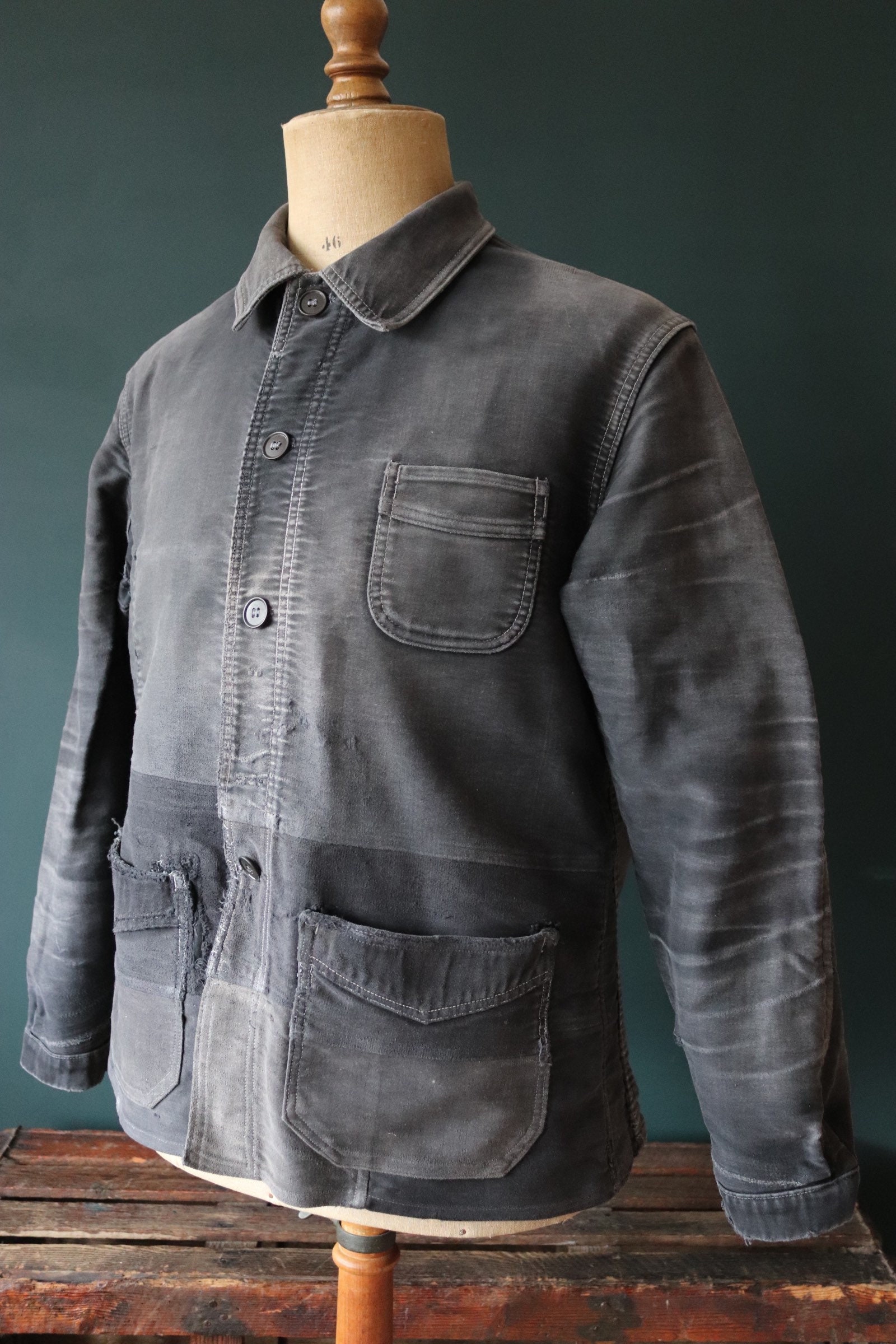 1950's black moleskin work jacket