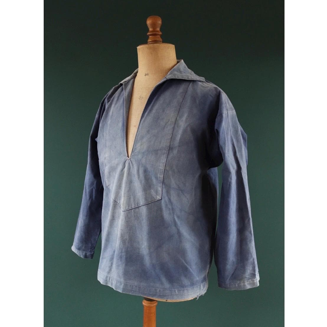Vintage French Workwear Smock - 1930s Chore Shirt - Sun Faded