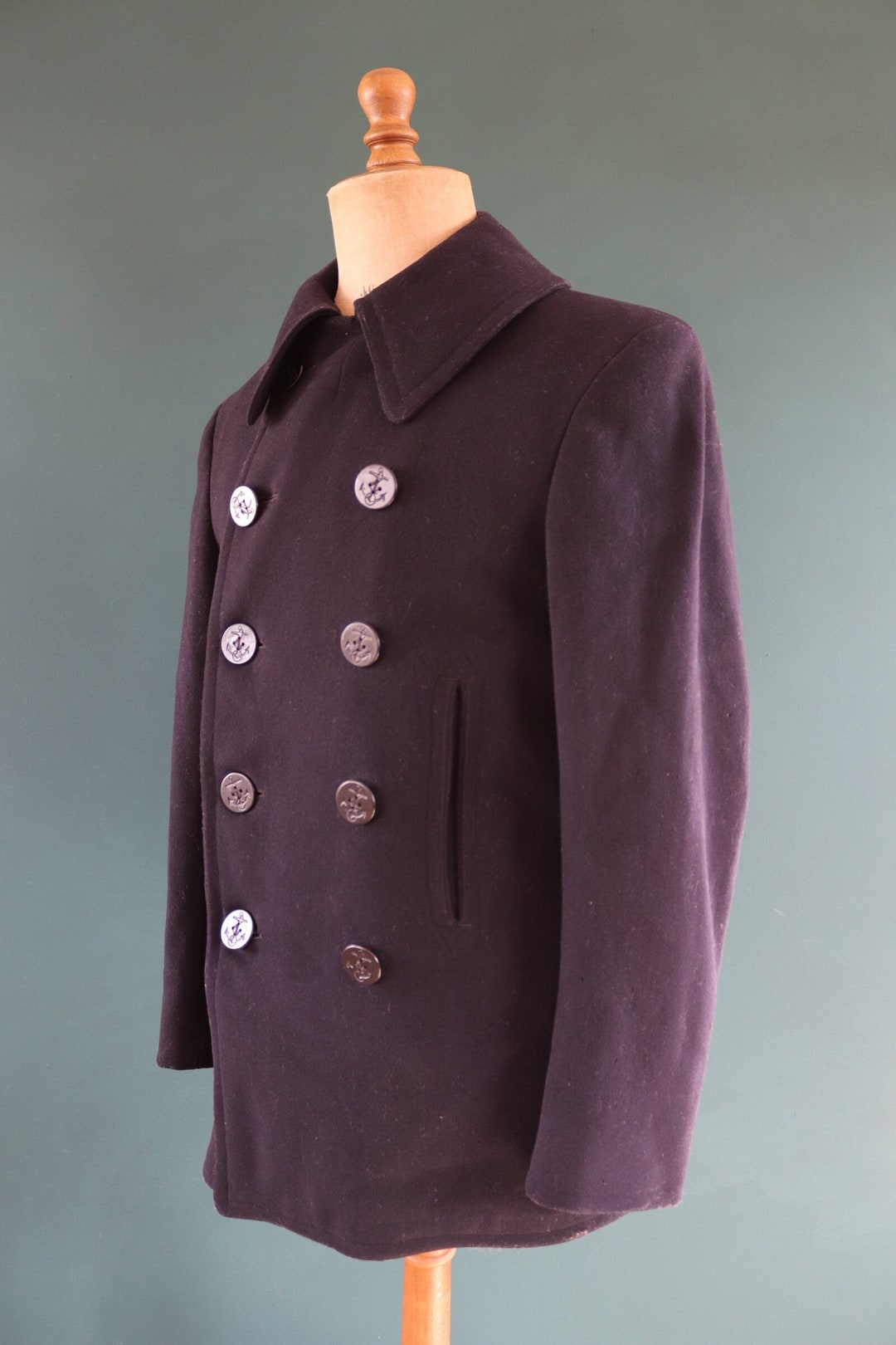 40s 50s usnavy pea coat Pコート vintage usn VINTAGE US NAVY PEACOAT WW2 ERA SIZE MEDIUM – Rare Gear USA
