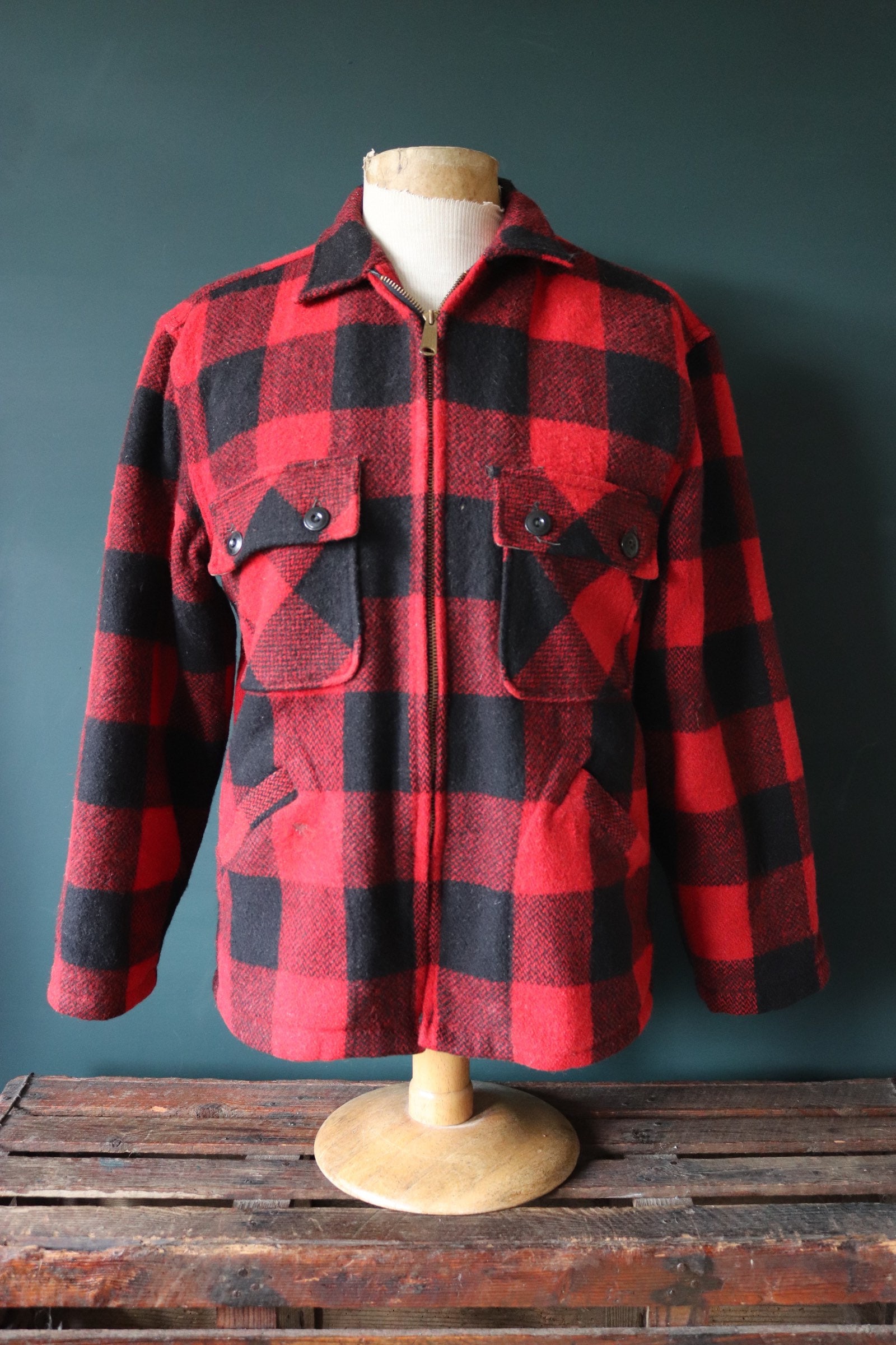 Vintage 1960s 60s 1970s 70s Red Black Buffalo Plaid Checked 5 - Etsy UK