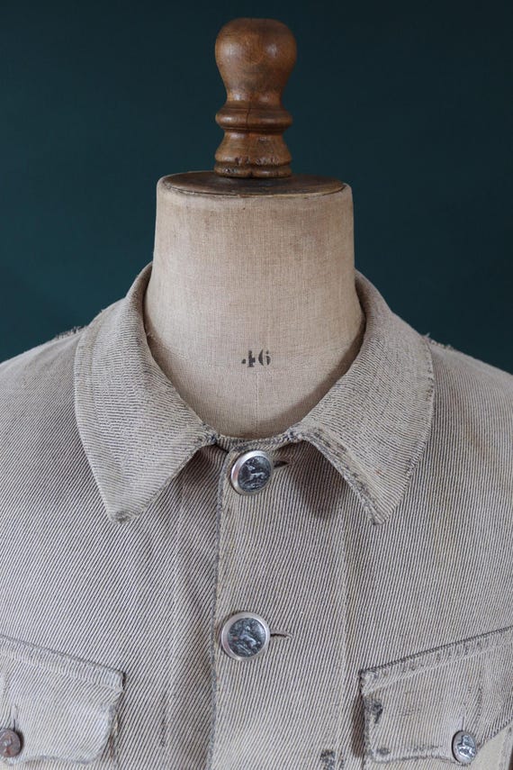 Vintage French Workwear Jacket - 1930s Chore Coat - 40
