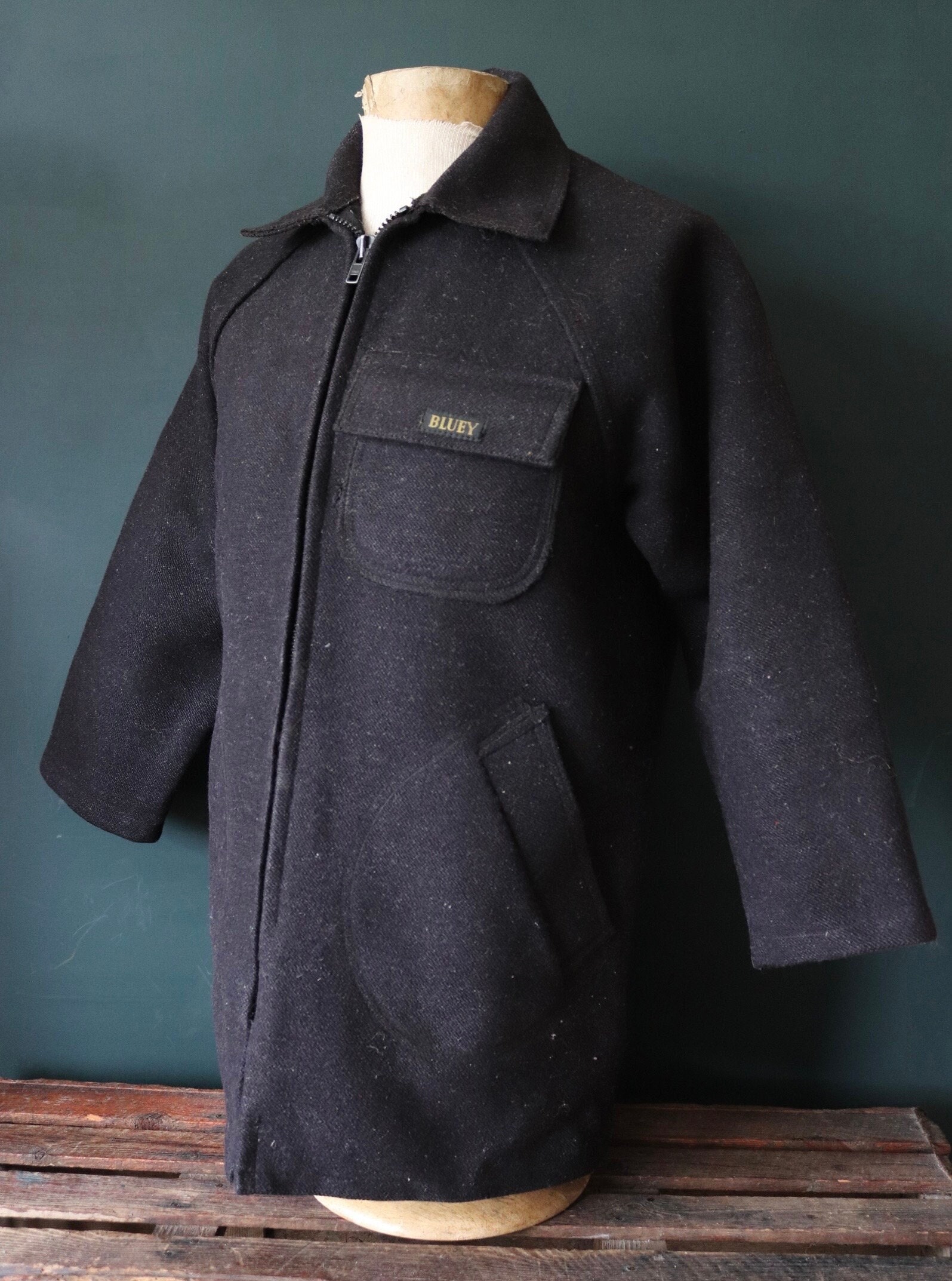 Vintage Australian Norwellan Bluey Work Jacket CPO Wool Workwear