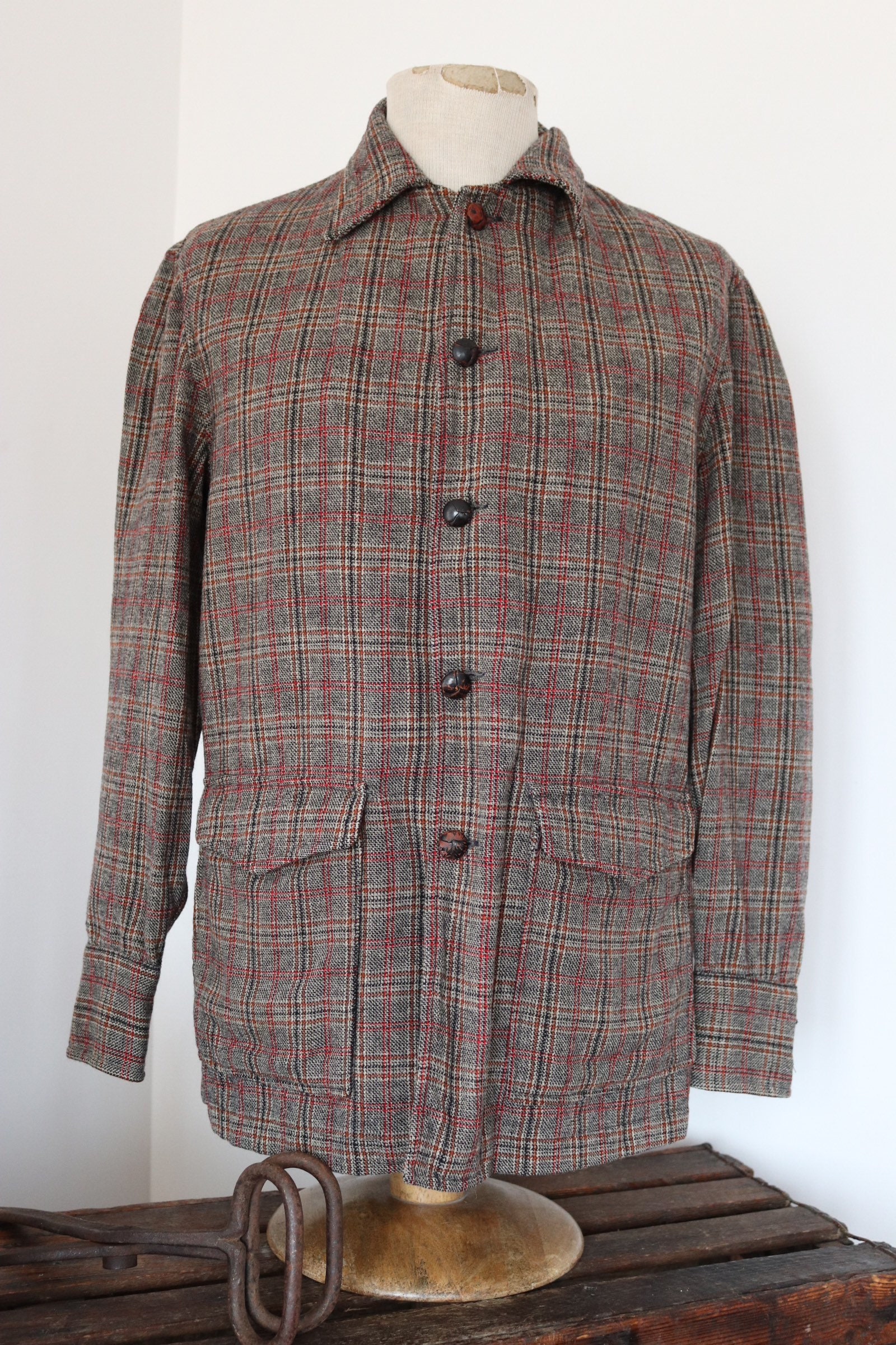 Vintage Pendleton plaid wool checked sports jacket 46 chest topster Ivy ...