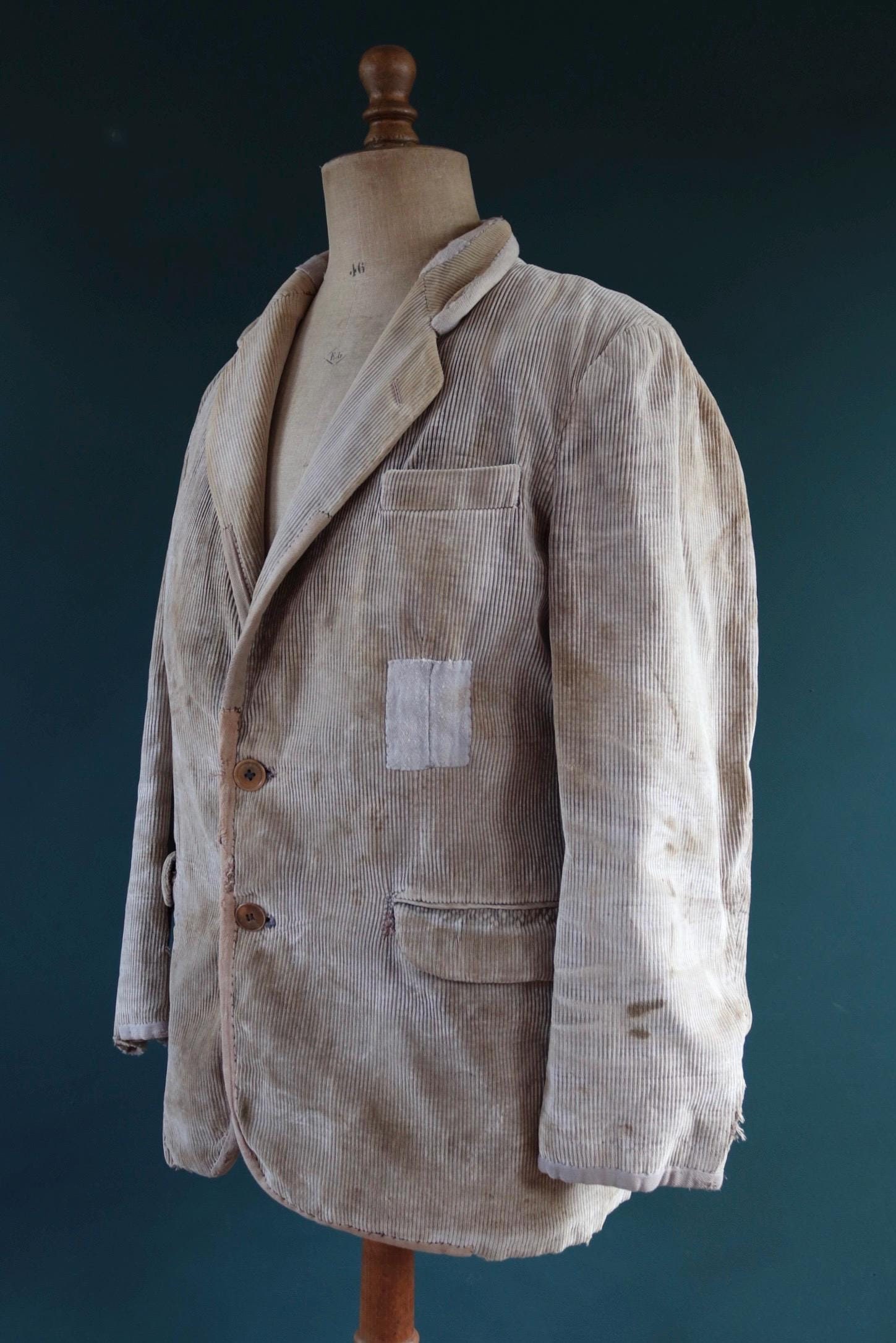 【希少】1920S French Vintage Sack Coatブラウンピケ 希少】1920S French Vintage Sack Coatブラウンピケ