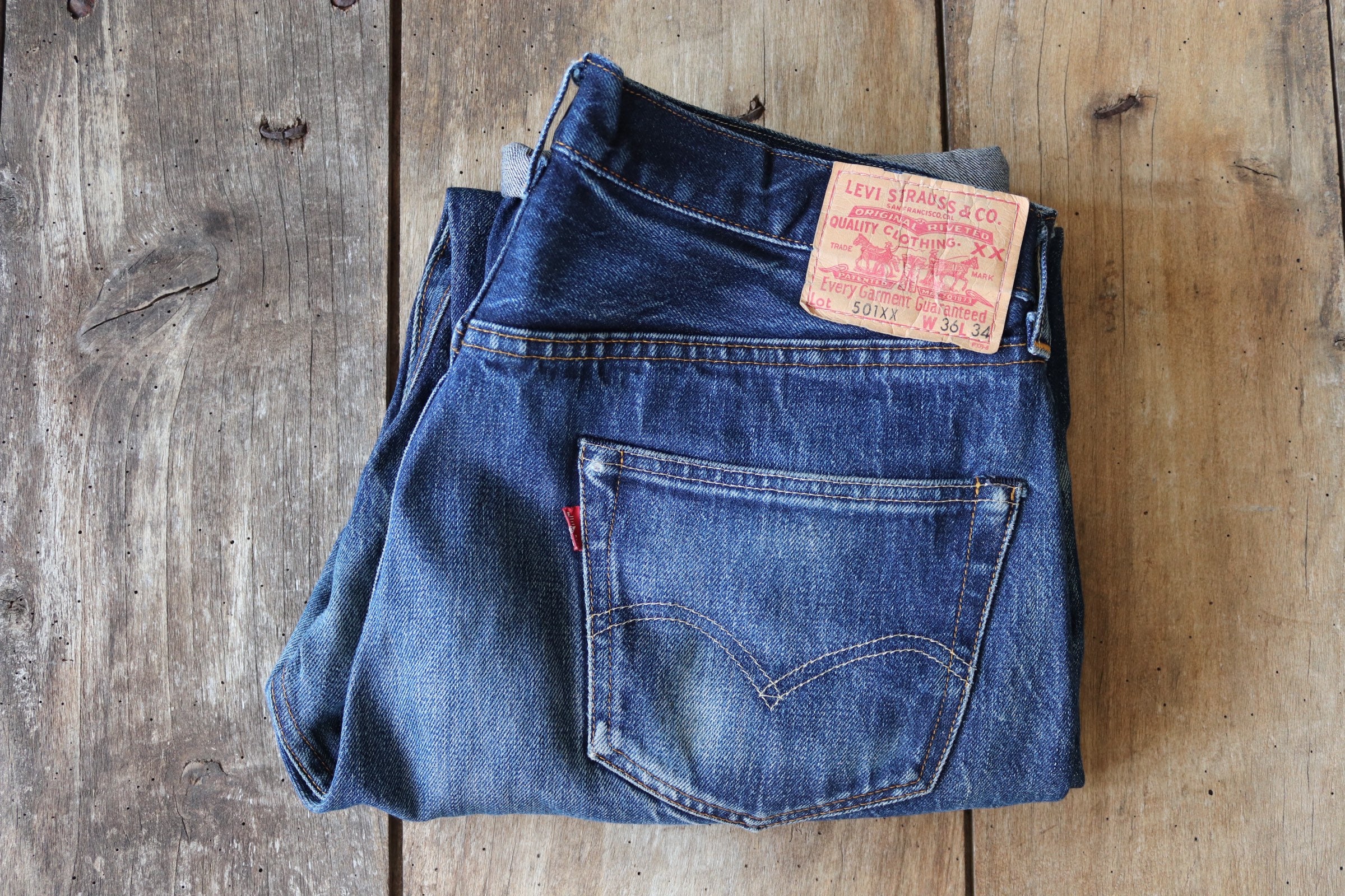 Pre-owned Levi's Levis Vintage Clothing Lvc 1955 501 Selvedge Jeans Do One  34x32 In Blue