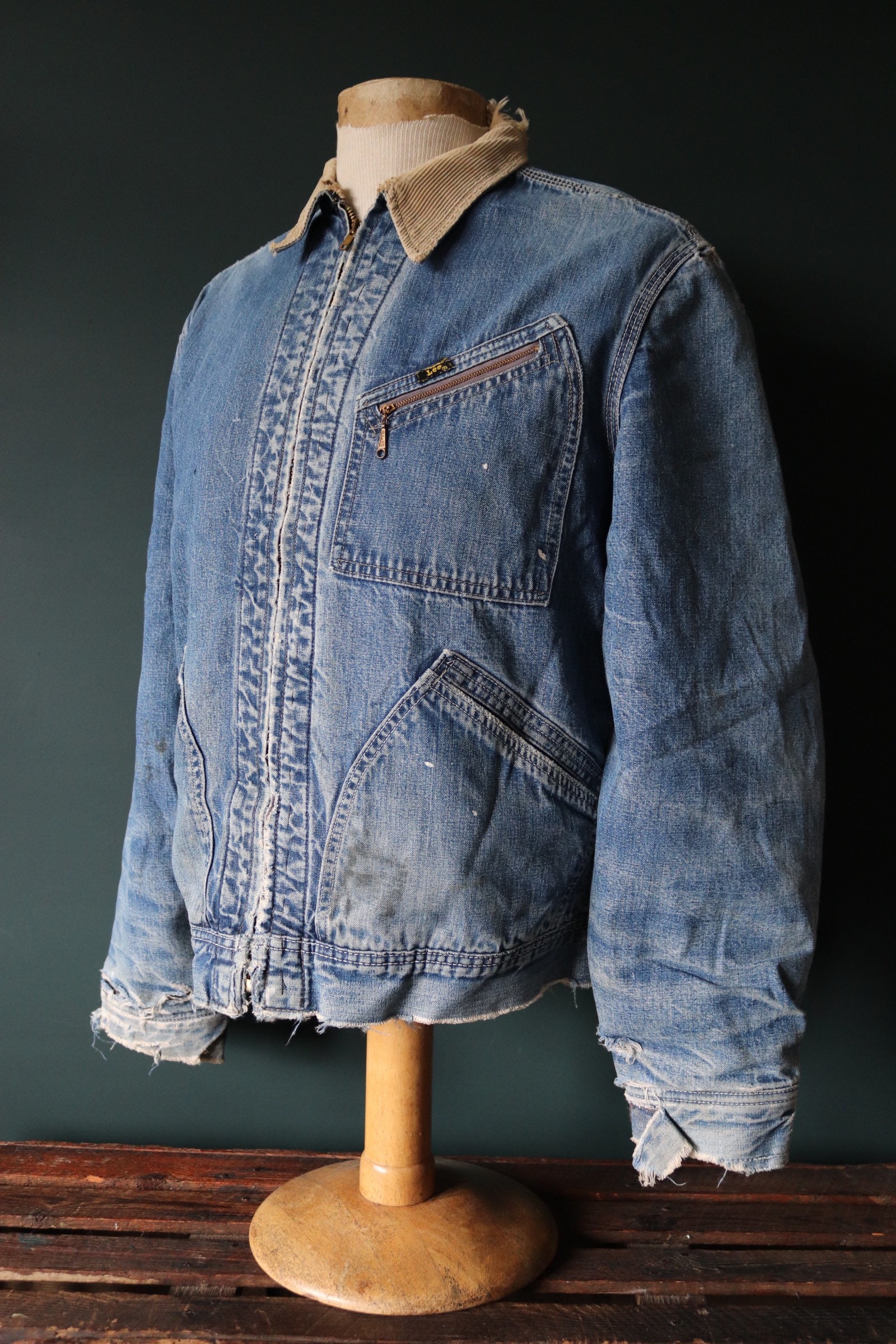 Vintage 1960s 60s Lee 191-LB blanket lined denim jacket 46” chest