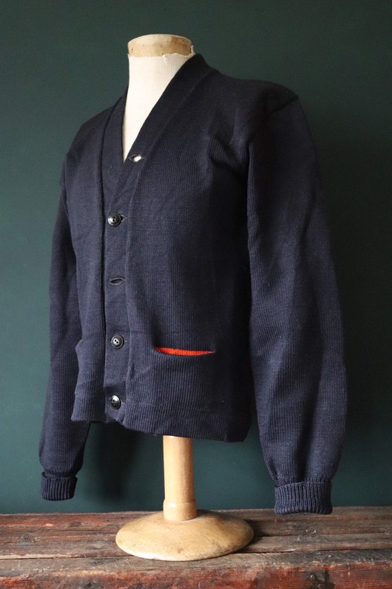 Vintage 1950s 50s American USA Dehen Navy blue woo