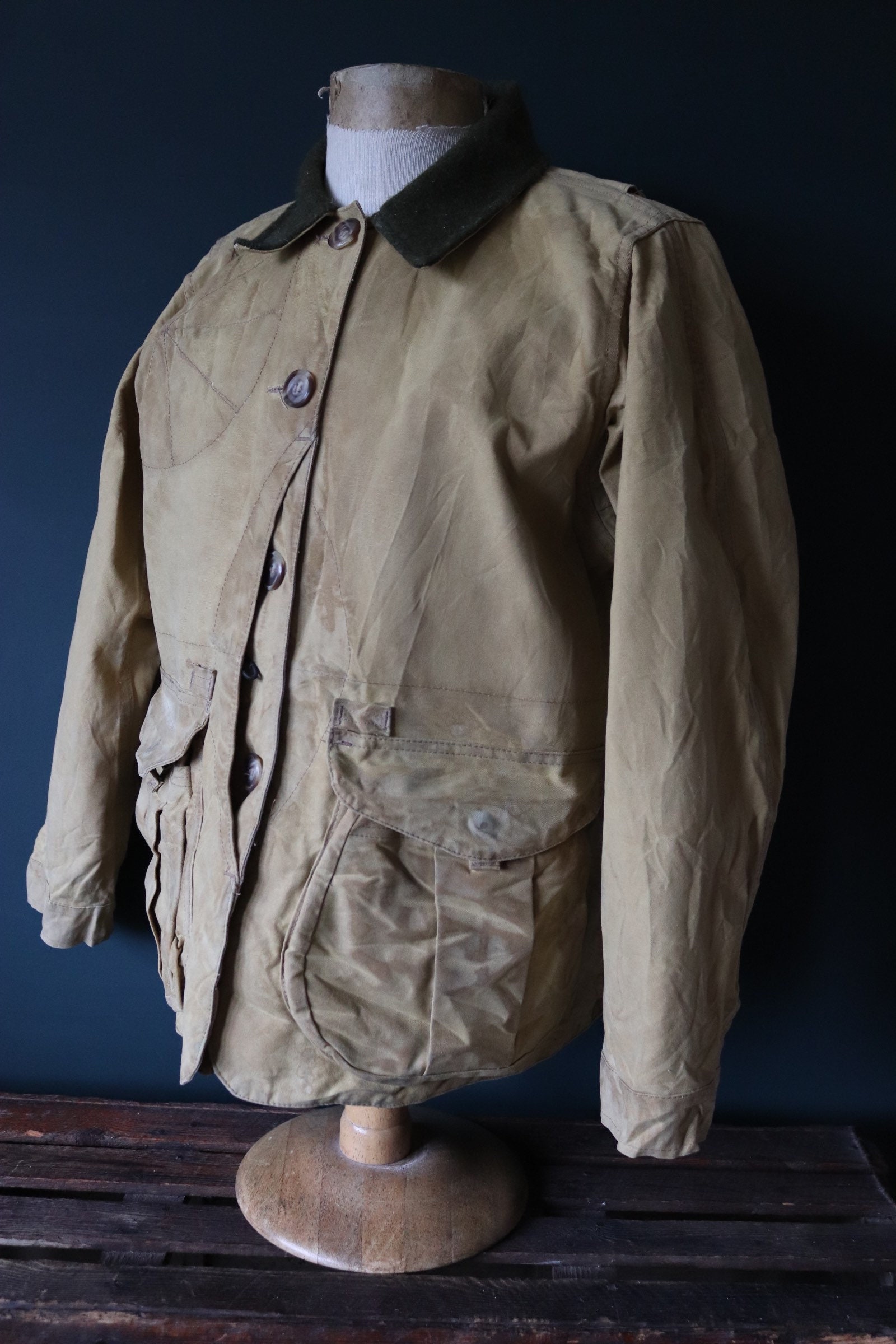 Vintage CC Filson Tin Cloth Paraffin Waxed Cruiser Jacket 45