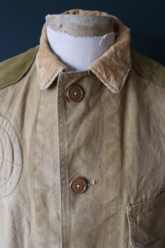 Vintage 1940s Workwear Jacket - Tan Brown Duck Cotton Canvas 