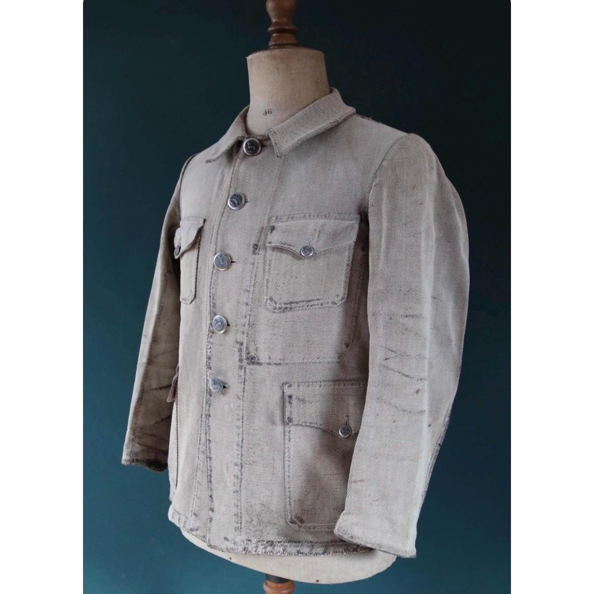 ジャケット・アウター 1930s vintage french work smock cotton Vintage French Workwear Jacket - 1930s Chore Coat - 40
