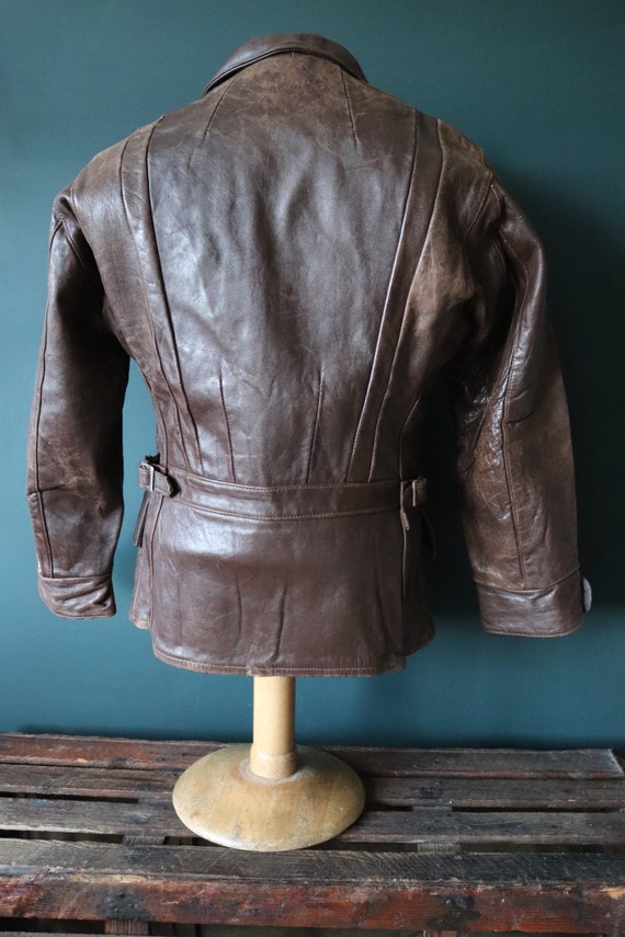 Vintage 1940s 40s Brown Horsehide Leather Jacket Half Belt - Etsy
