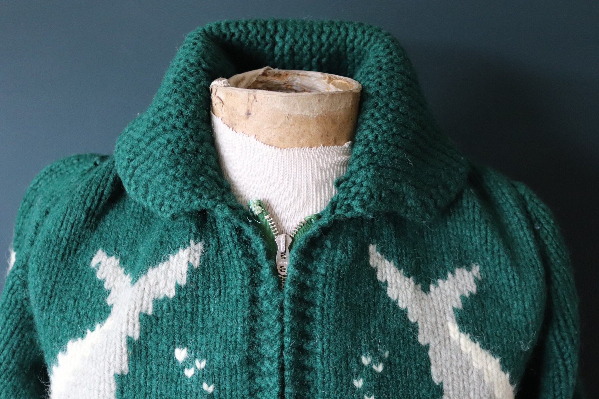 Vintage 1960s 60s hand knitted wool cowichan sweater Vintage 1960s 60s hand knitted wool cowichan sweater