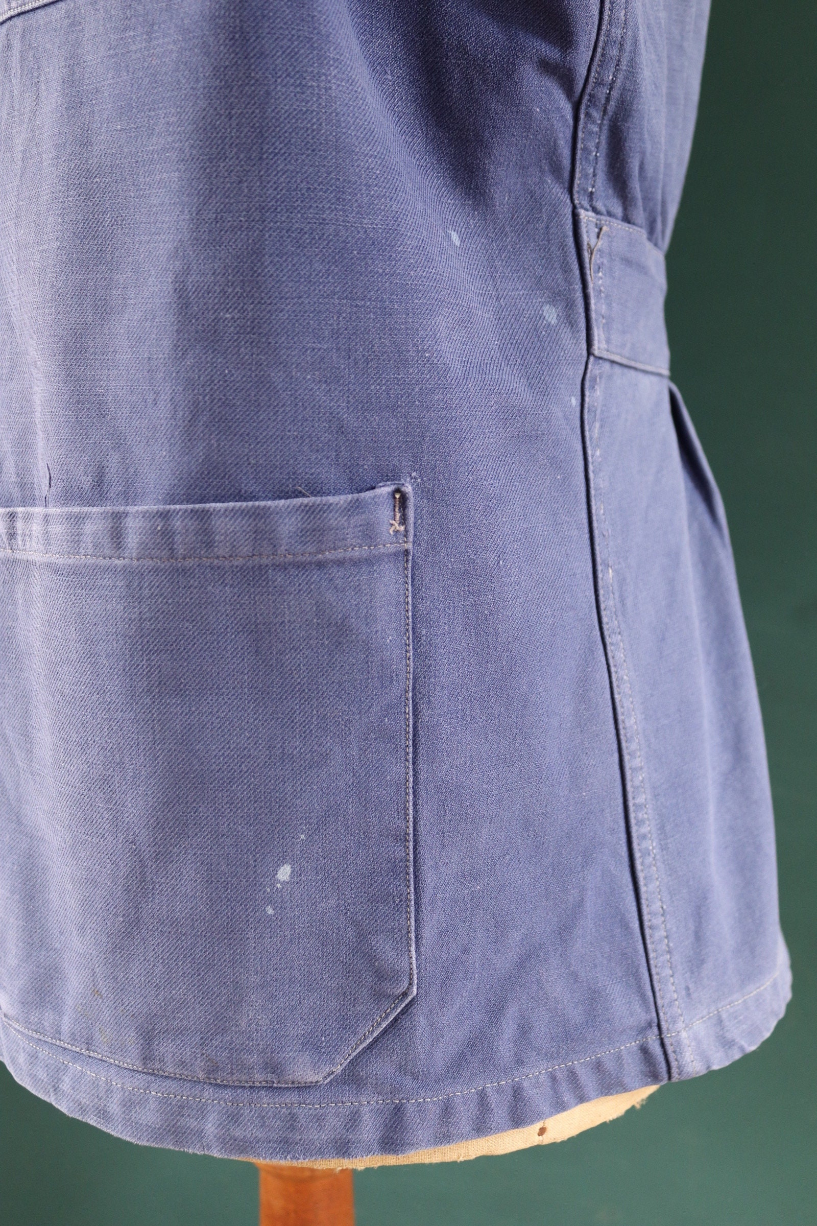 Vintage 1950s 50s 1960s 60s French blue work jacket workwear Vintage 1950s 50s 1960s 60s French blue work jacket workwear