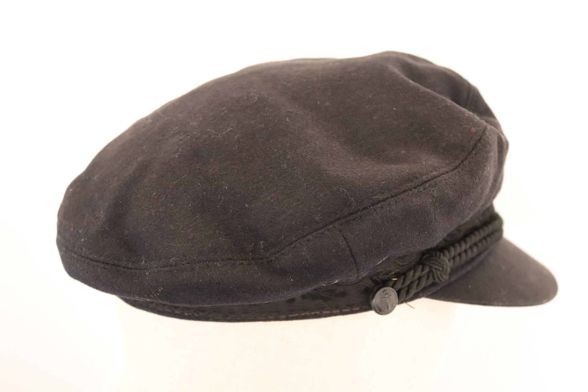 Vintage 1950s 50s black wool seamans hat cap Breton sailor Hanza Motze ...