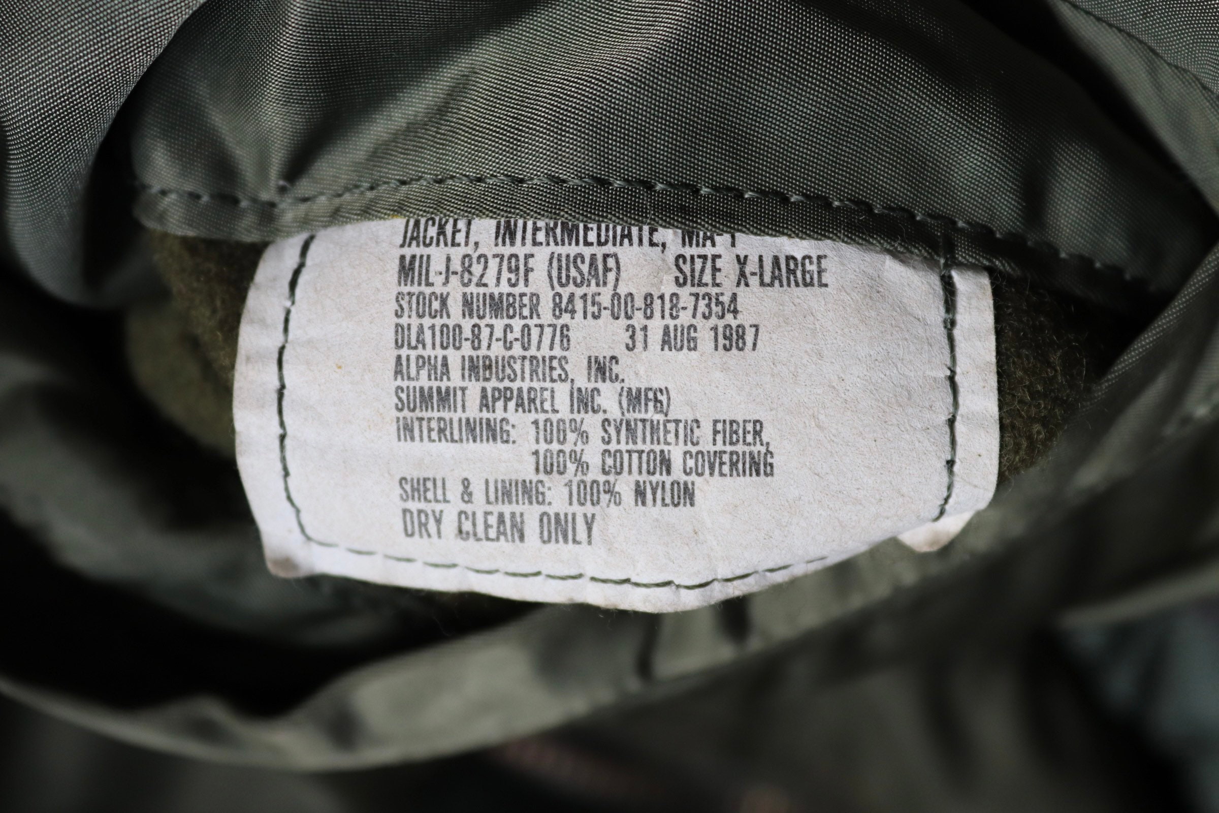 Vintage 1980s 80s Alpha Industries MA-1 MA1 flight bomber Vintage 1980s 80s Alpha Industries MA-1 MA1 flight bomber