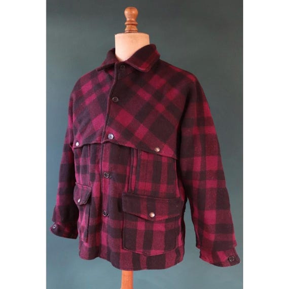 Vintage 1950s Wool Jacket - Black Bear Cruiser - Plaid Wool