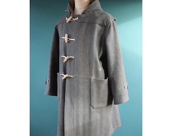 1950s Lodenfrey Navy Blue Duffle Coat With Wooden Toggle Buttons