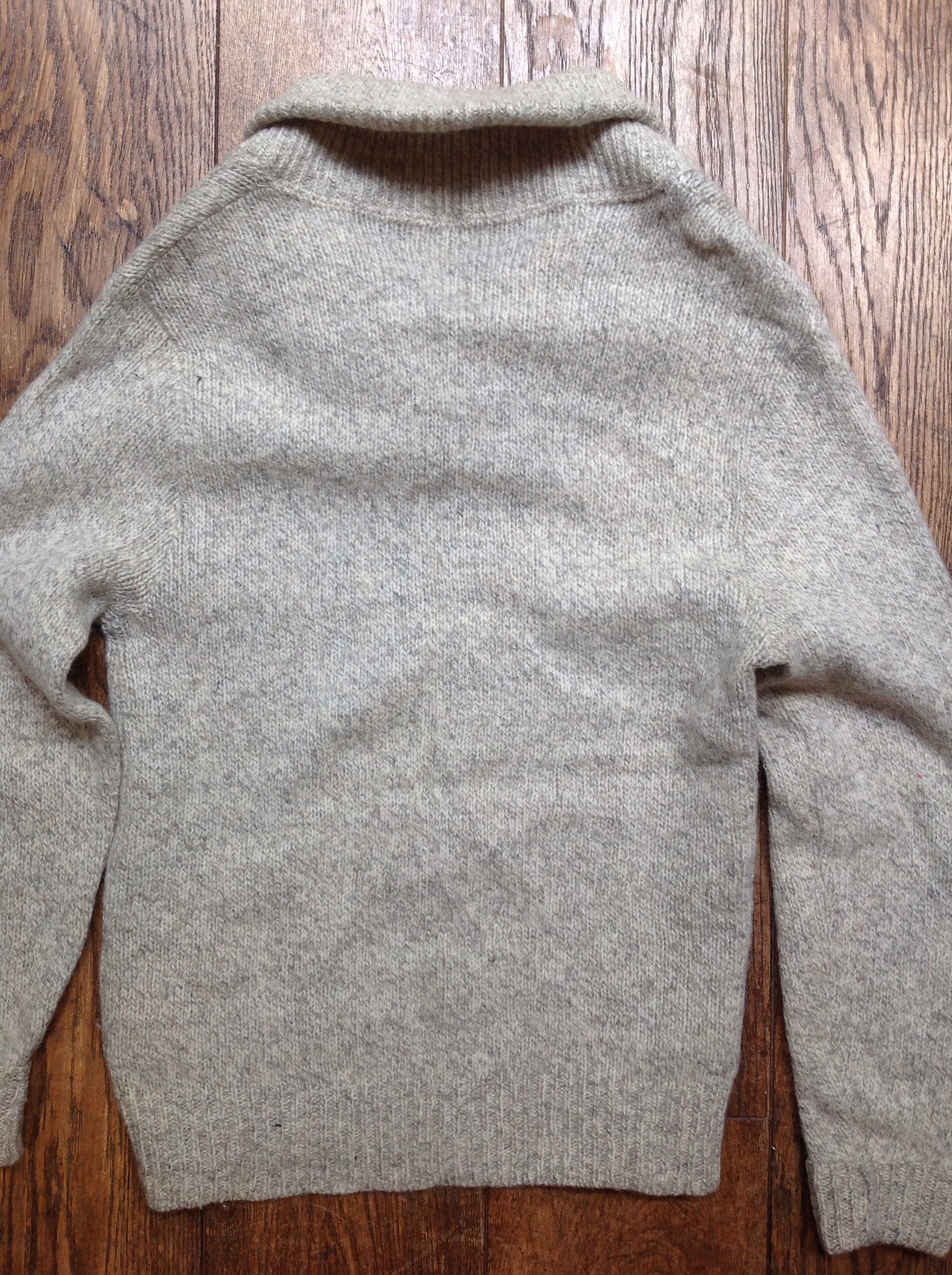 Vintage grey marl Eddie Bauer shawl collar wool knitted sweater jumper ...