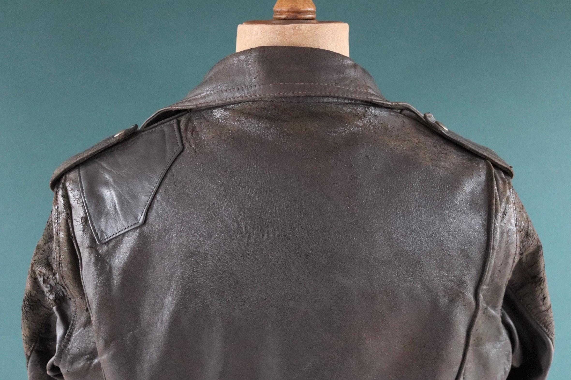Vintage 1960s Lewis Leathers Black Leather Jacket - Aviakit