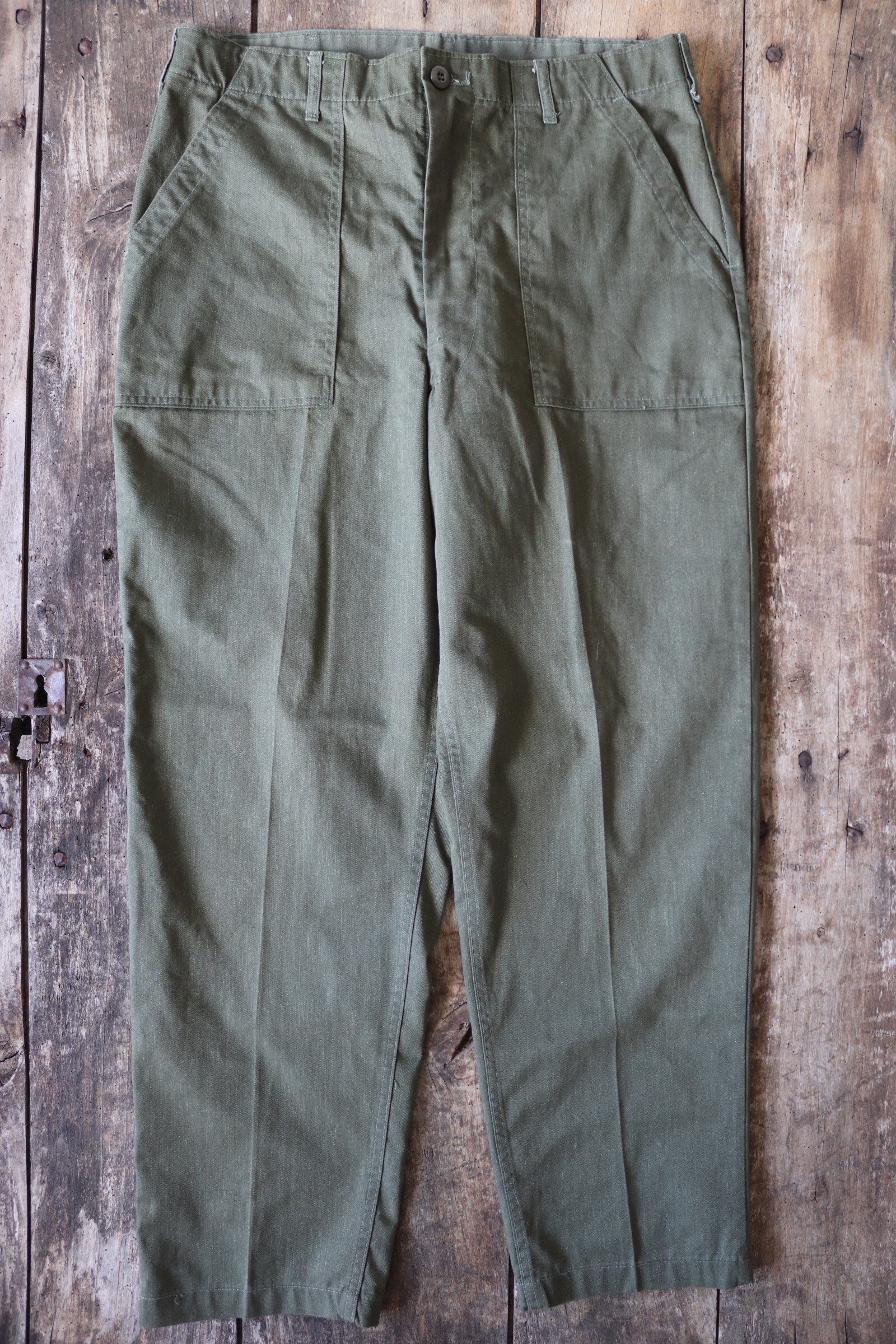 Vintage 1970s 70s US Army khaki green military utility 
