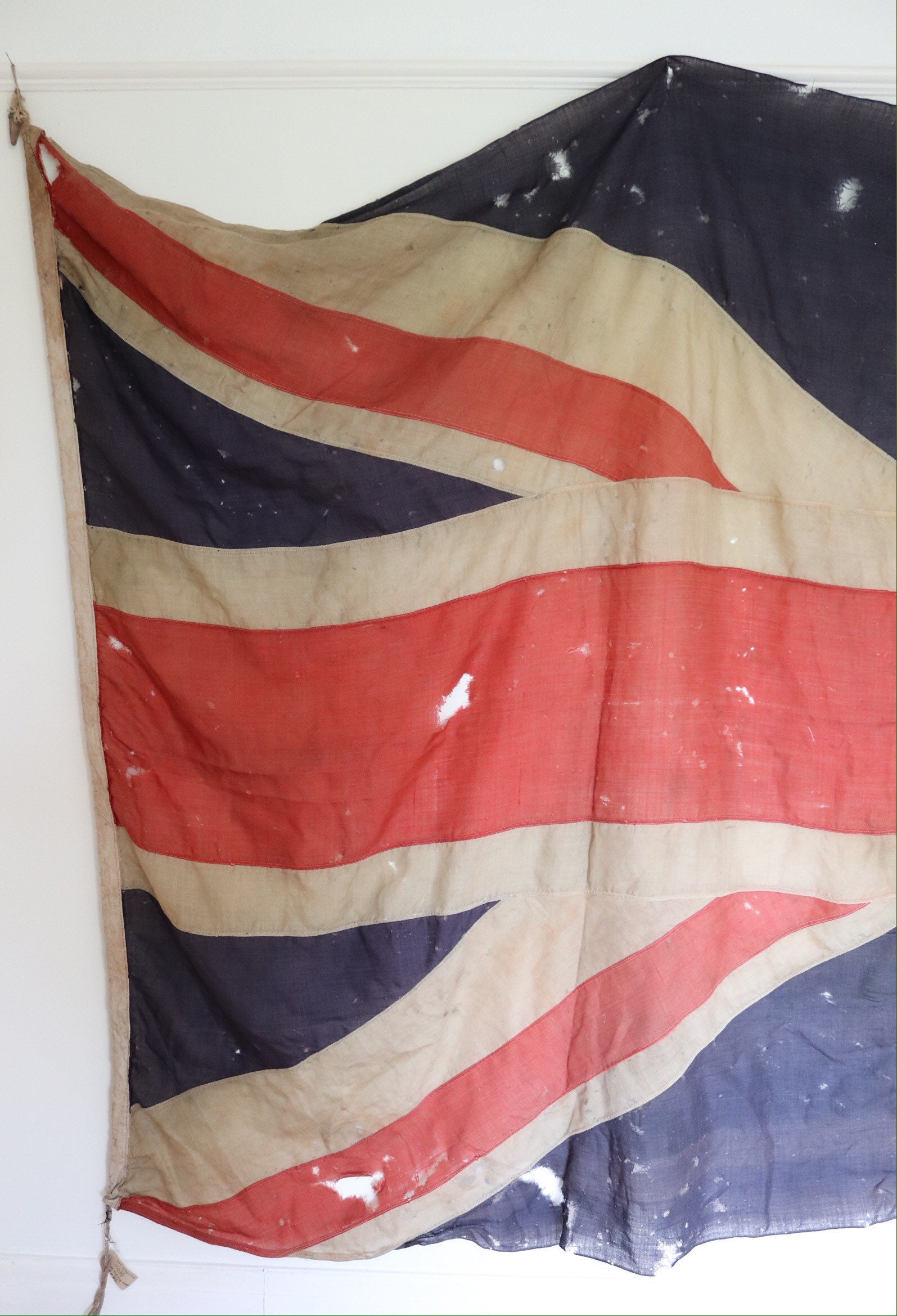 Vintage 1940s 40s WW2 Union Jack flag 12ft x 6ft economy cloth wartime