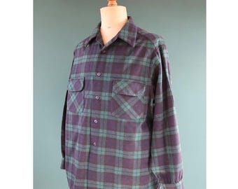 Vintage 1990s Pendleton wool board shirt - Blackwatch tartan - 56” chest