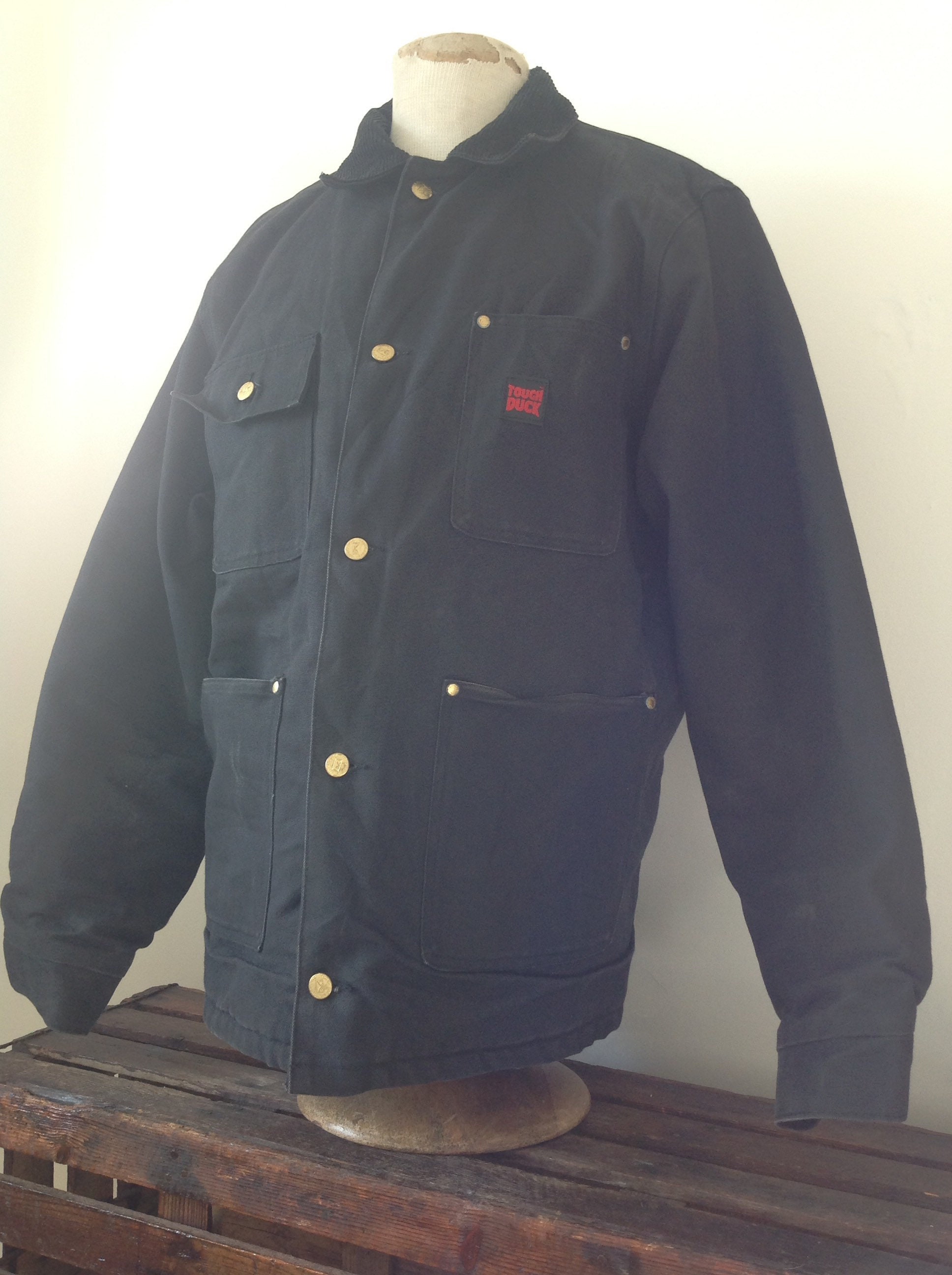 Vintage Tough Duck black tin cloth duck cotton canvas denim work jacket