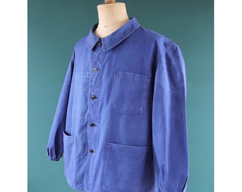 Vintage 1960s French workwear jacket - cotton twill chore coat - 52” chest