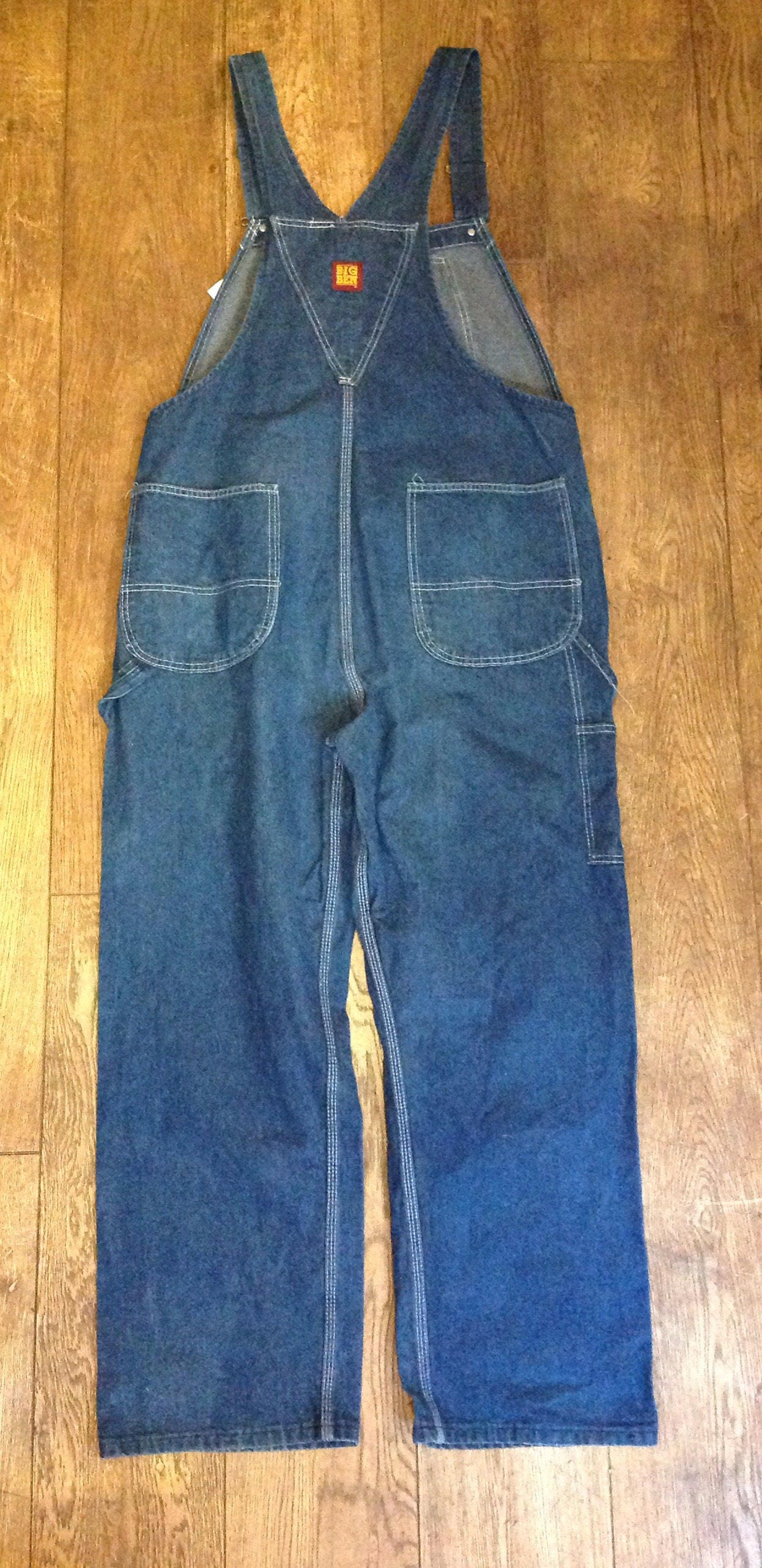 Vintage blue indigo denim Big Ben overalls dungarees bib and brace ...