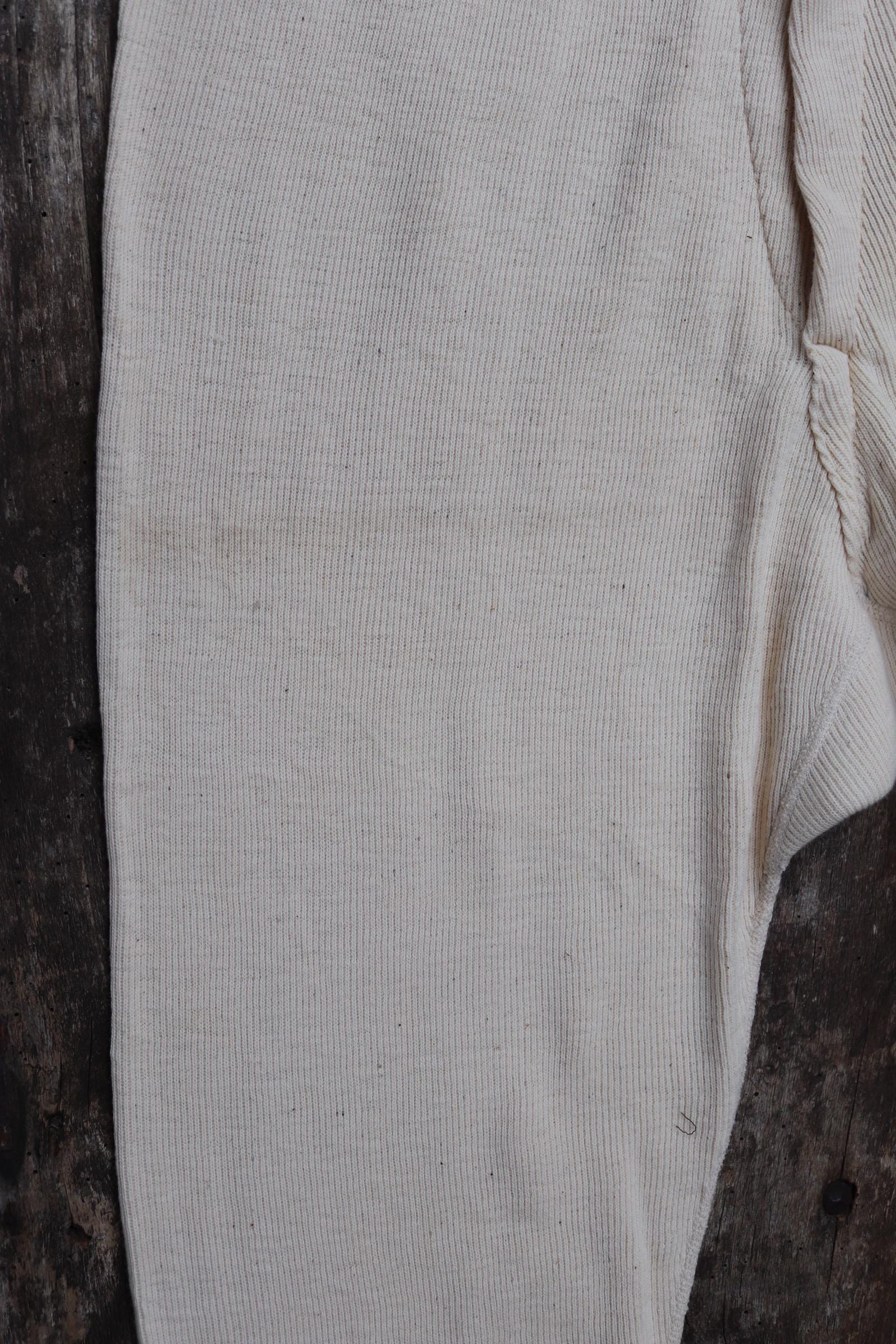 Vintage 1940s WW2 Swedish Military Underwear - Ecru White