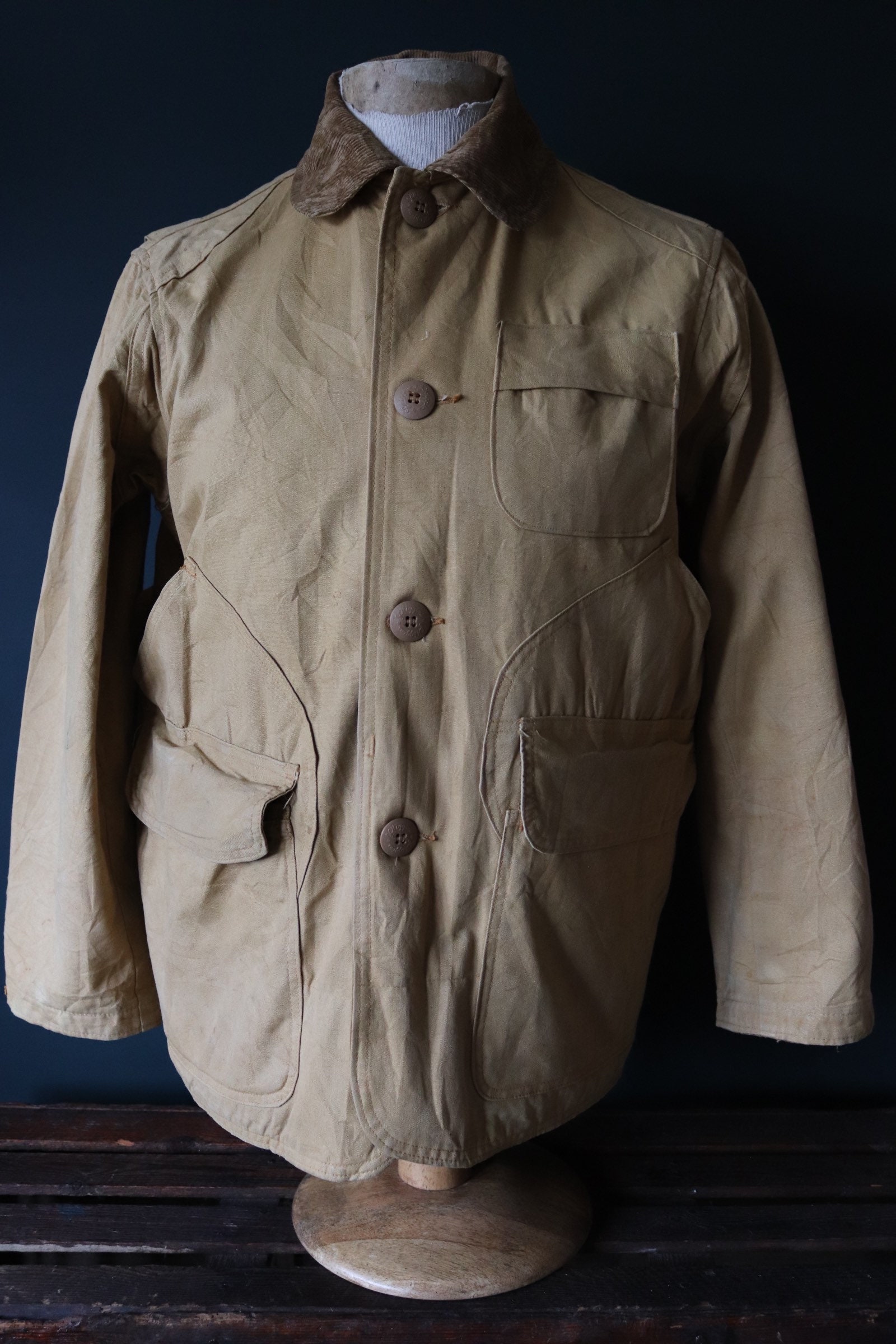 Vintage 1950s 50s JC Higgins tan brown duck cotton canvas jacket ...