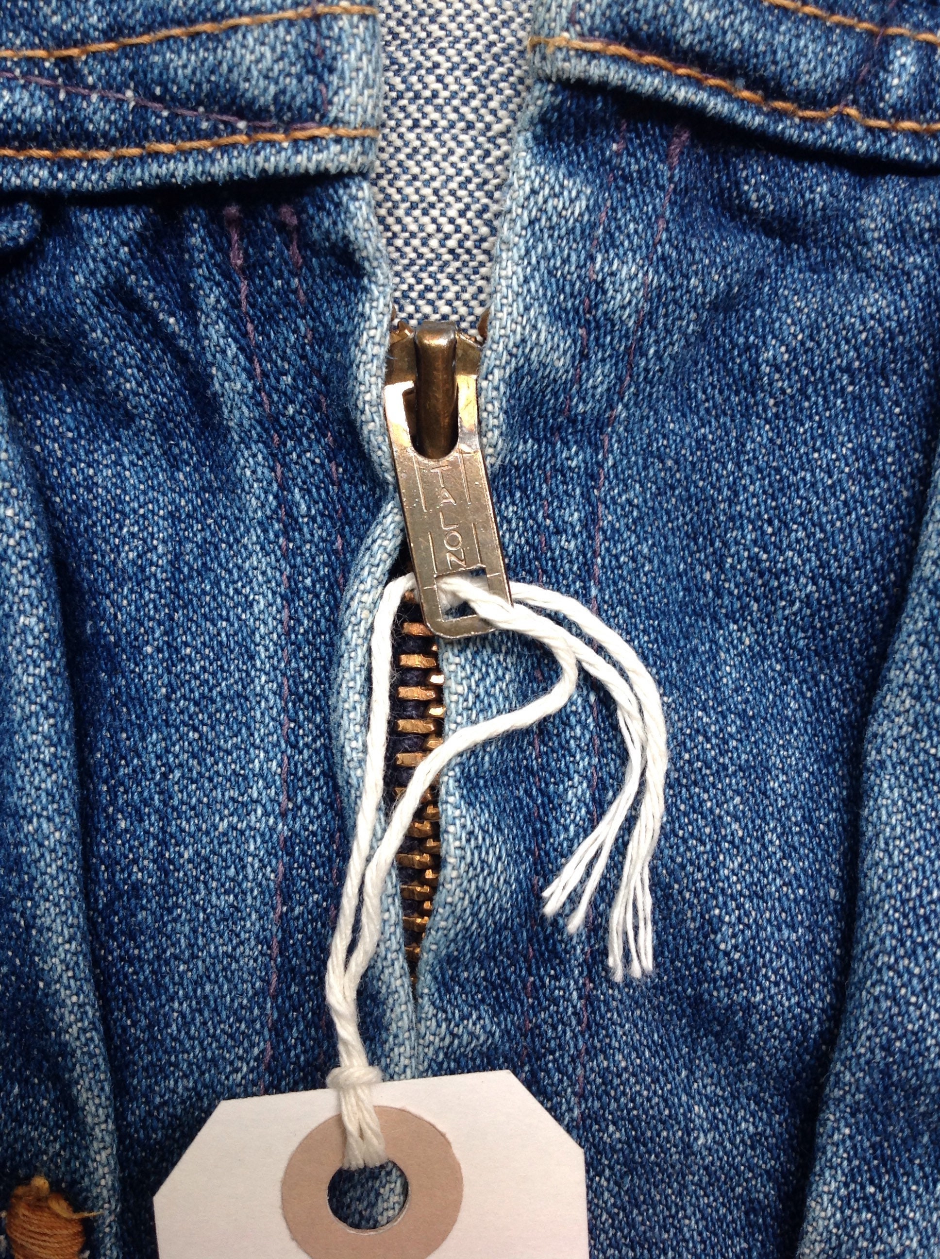 Vintage 1960s 60s Wrangler gold dot pleated front denim jacket Talon