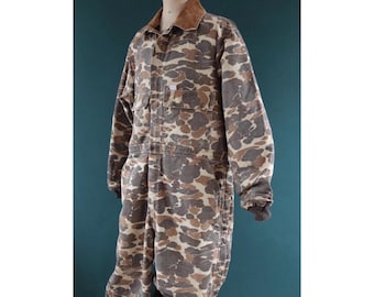 Vintage 1980s Carhartt coveralls - woodland camo - workwear overalls - 54" x 46" x 30