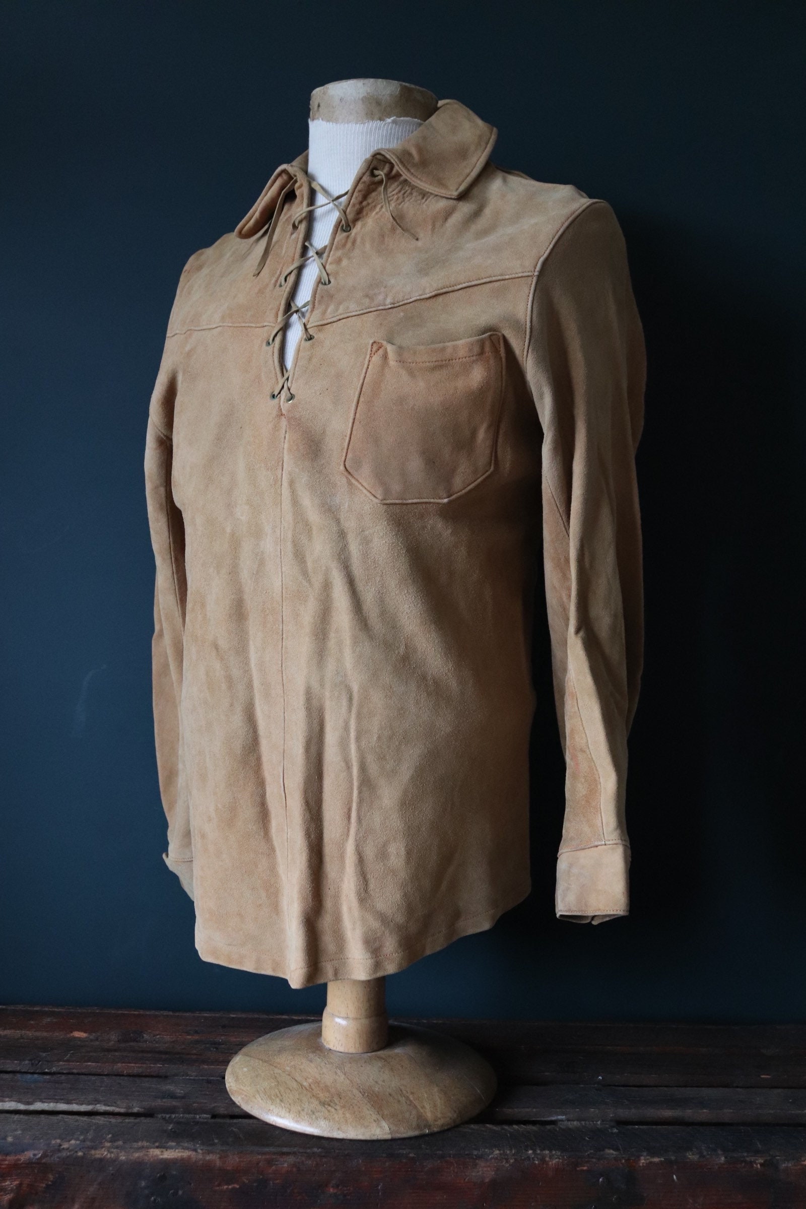 Buckskin Leather Pullover Range Ryder Shirt