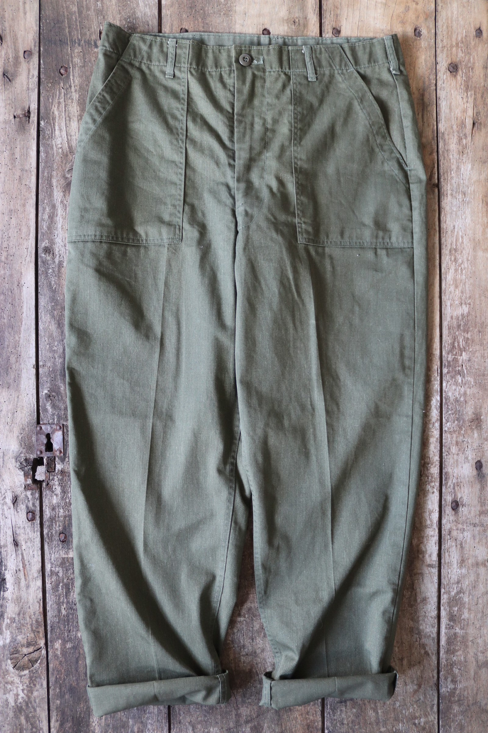 Vintage 1970s 70s US Army khaki green military utility trousers pants ...