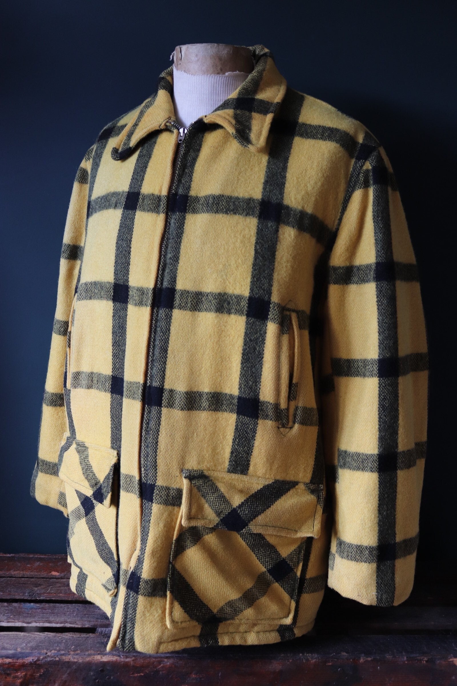ジャケット・アウター 50s 60s Check pattern full zip jacket 50s 60s Check pattern full zip jacket