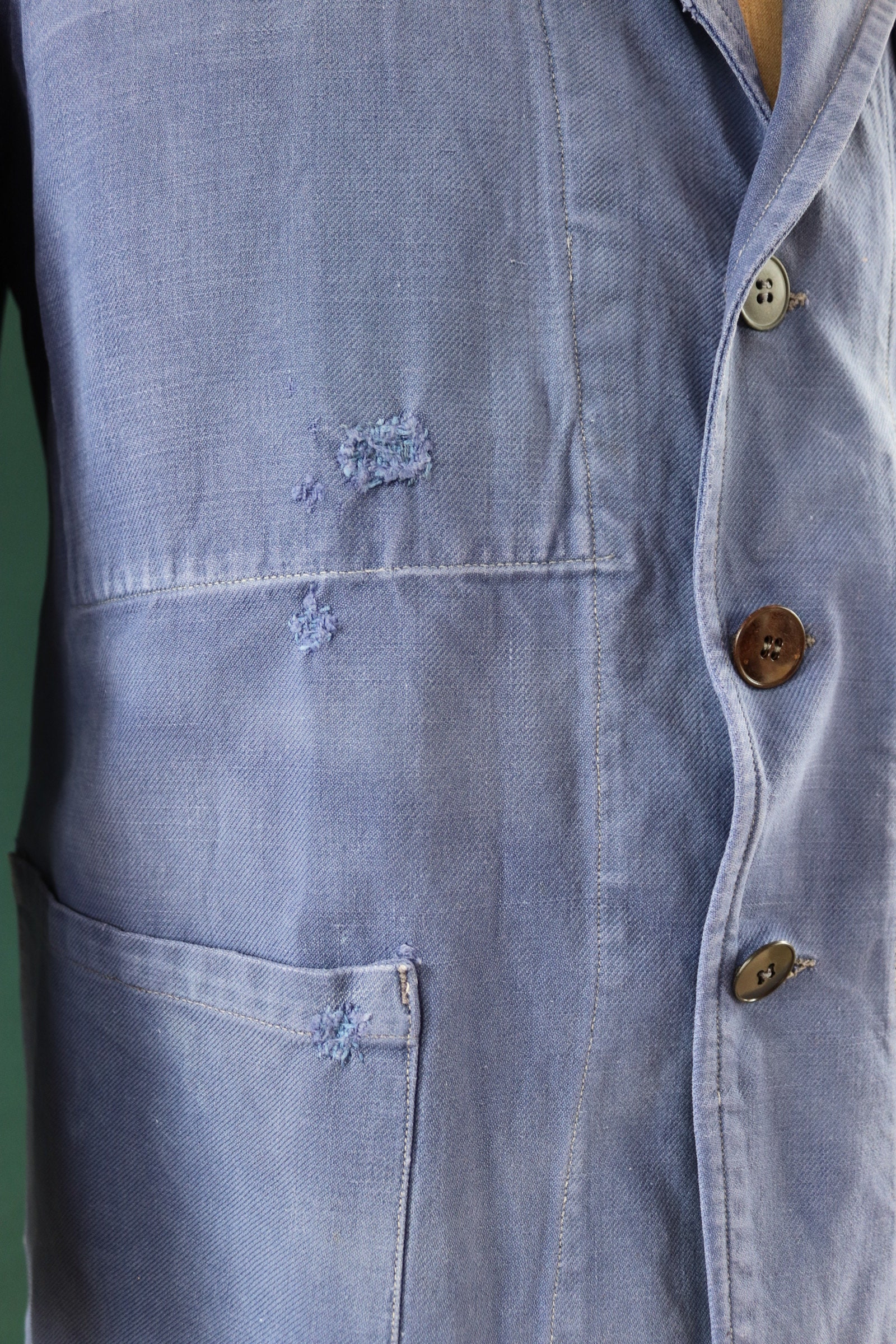 Vintage 1950s 50s 1960s 60s French blue work jacket workwear Vintage 1950s 50s 1960s 60s French blue work jacket workwear