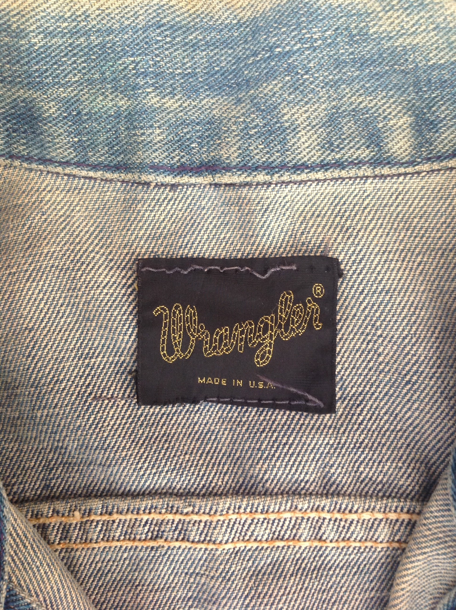 Vintage 1960s 60s Wrangler selvedge denim jacket 44 chest work workwear ...