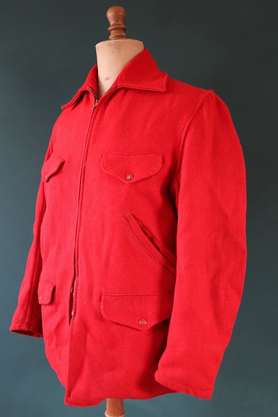 Vintage 1940s 40s 1950s 50s Soo Wool plain red woo