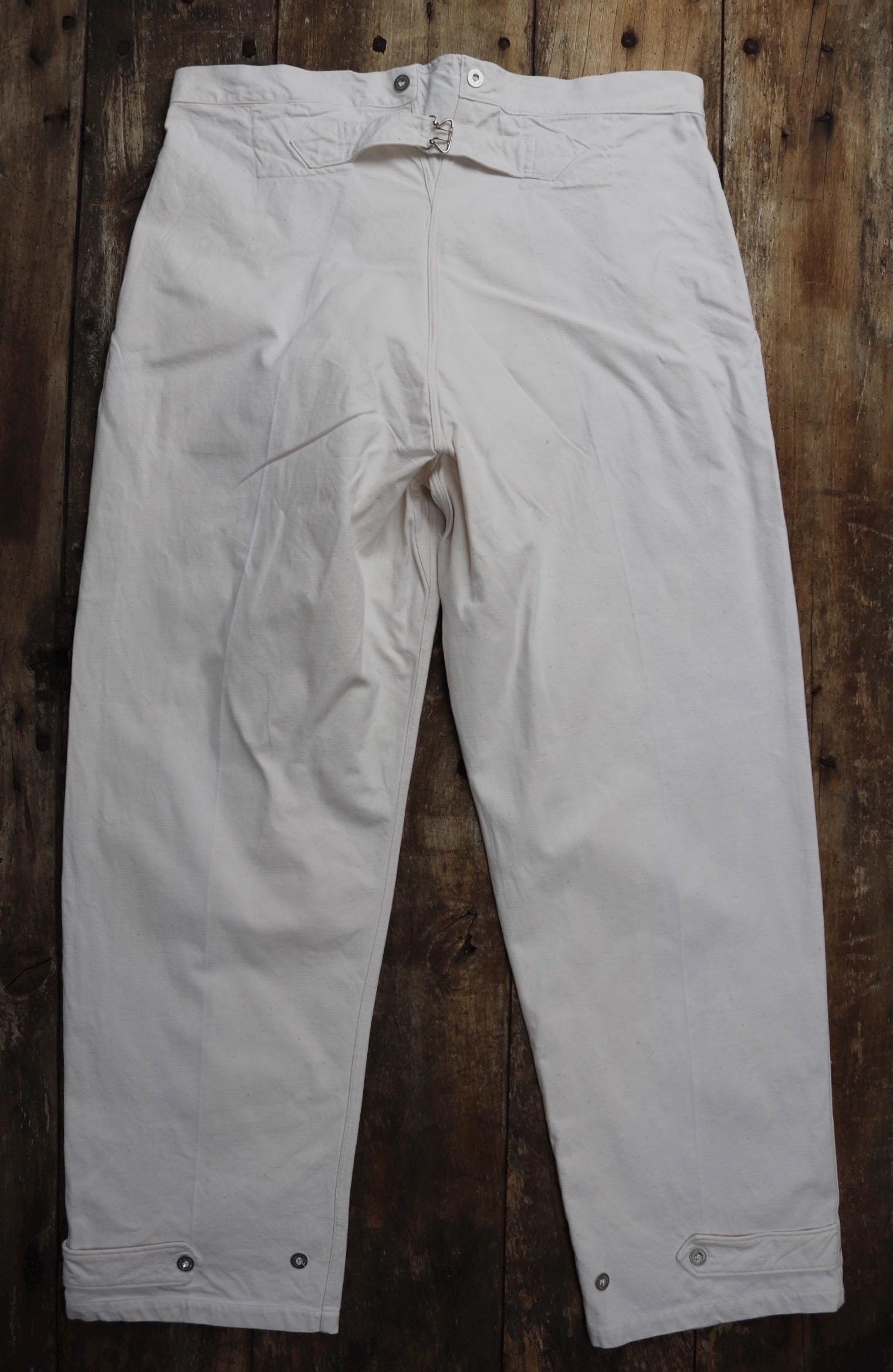 Vintage 1940s French Workwear Trousers - 1950s Deadstock - Buckle