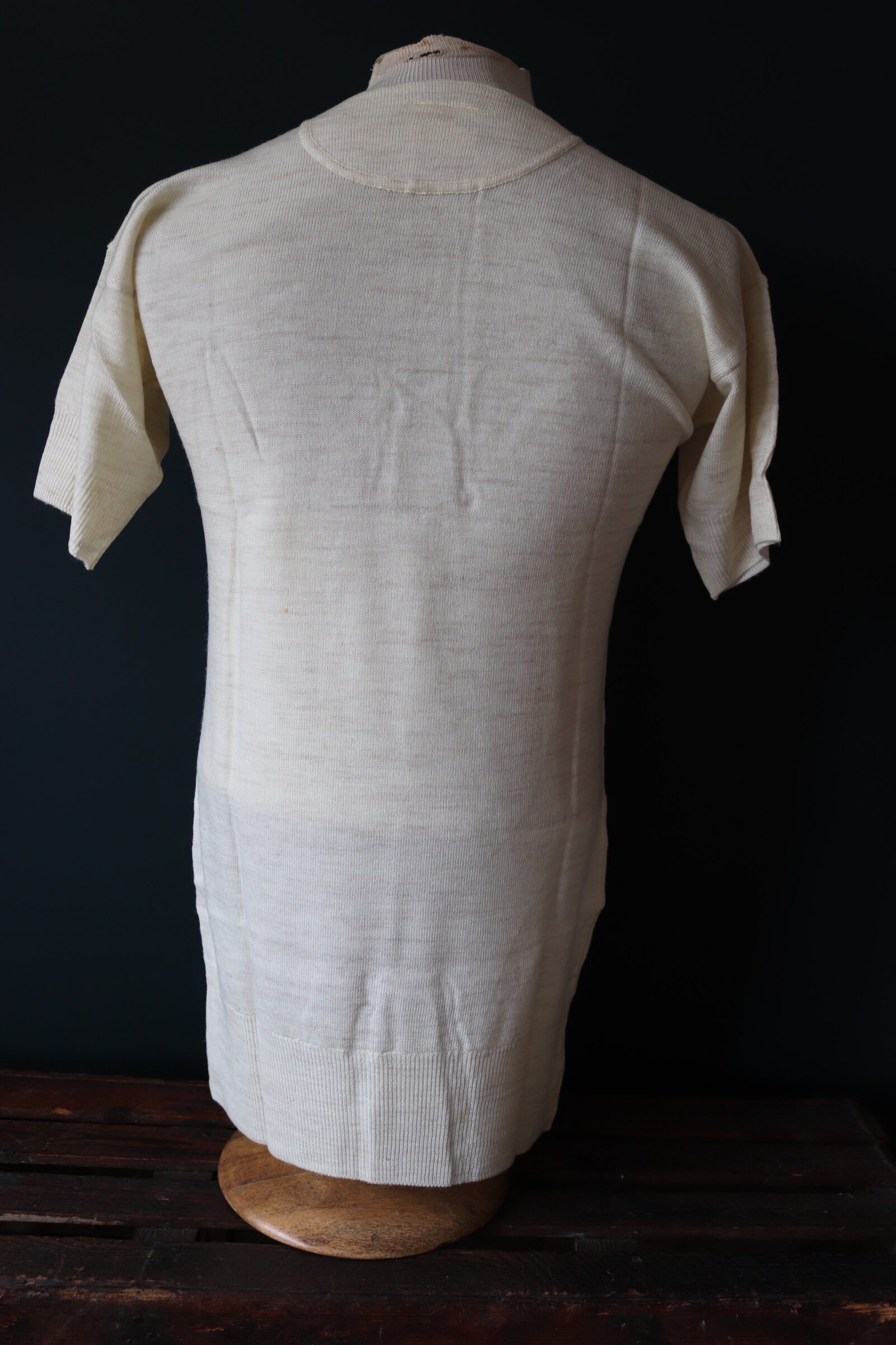 Vintage 1970s 70s 1980s 80s deadstock Wolsey fine knitted wool undershirt Henley t shirt thermal underwear 35 chest