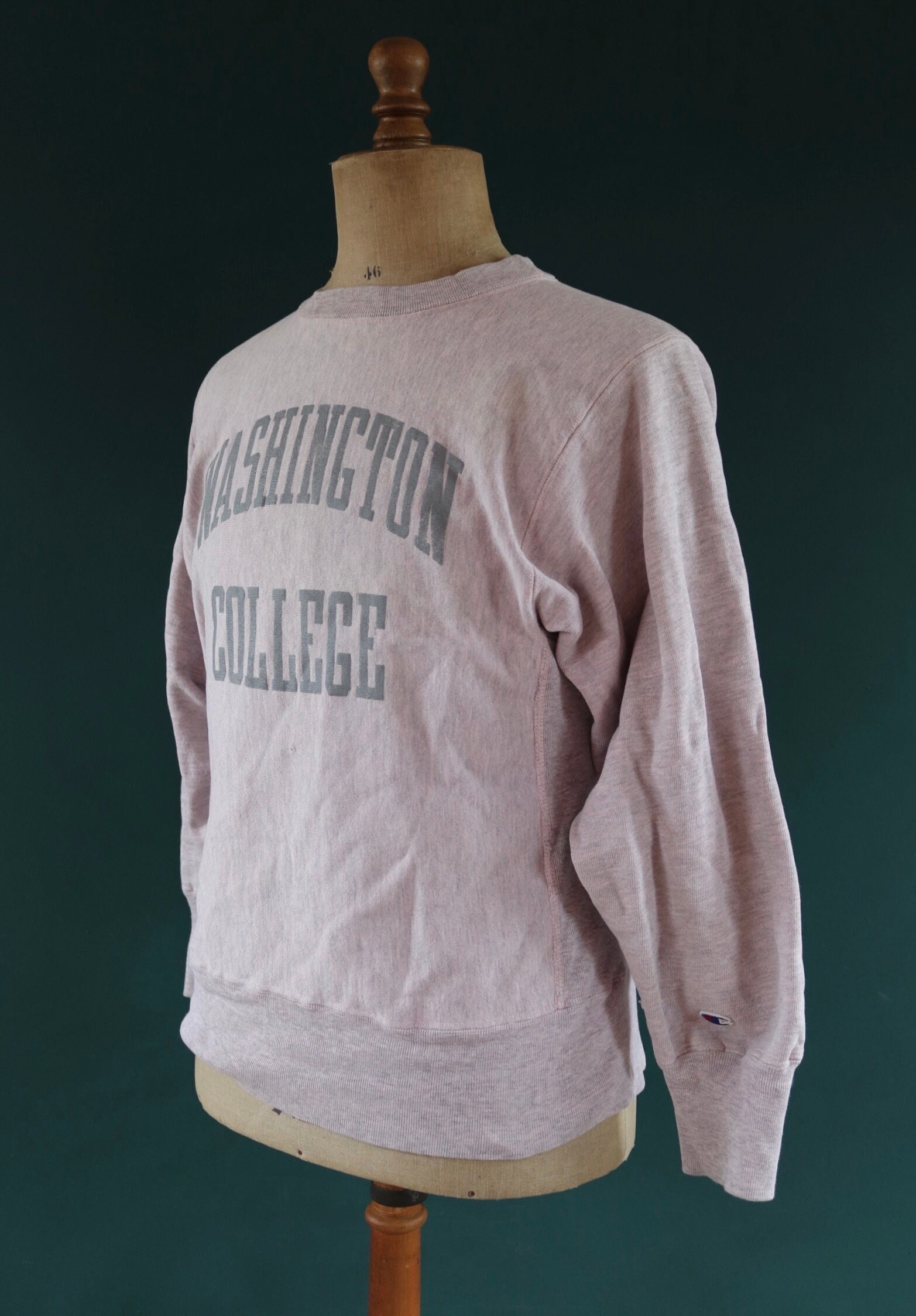 Vintage 1980s 80s Champion pink grey marl Washington College Vintage 1980s 80s Champion pink grey marl Washington College
