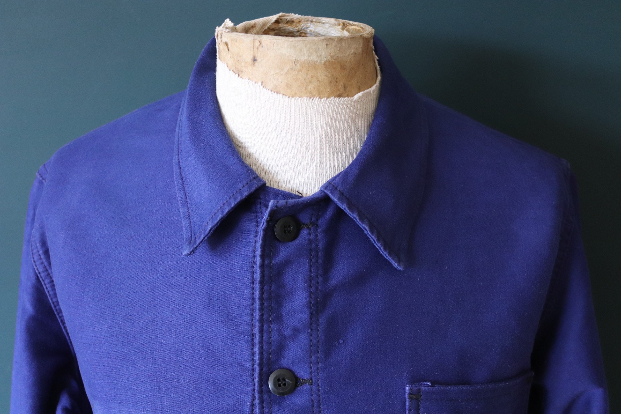 Kai D Utility — French Moleskin Work Jacket - French Blue - 42, 44, 48, 50