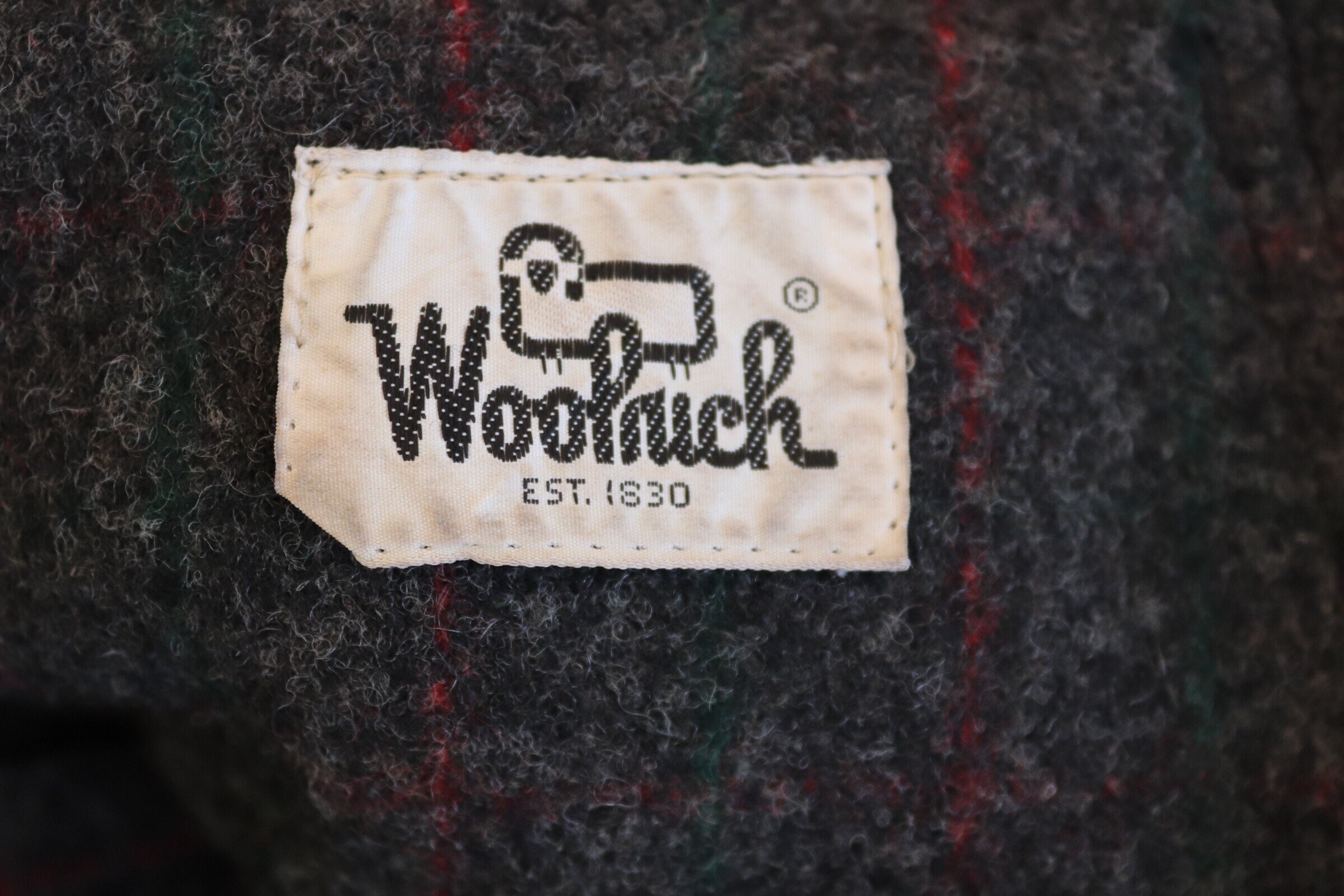 Vintage Woolrich grey red green checked plaid wool hunting overalls ...