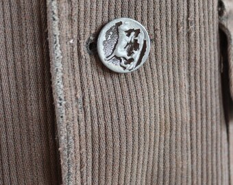 Vintage French Workwear Jacket 1960s 1970s Grey Taupe Coutil Vintage French Workwear Jacket 1960s 1970s Grey Taupe Coutil
