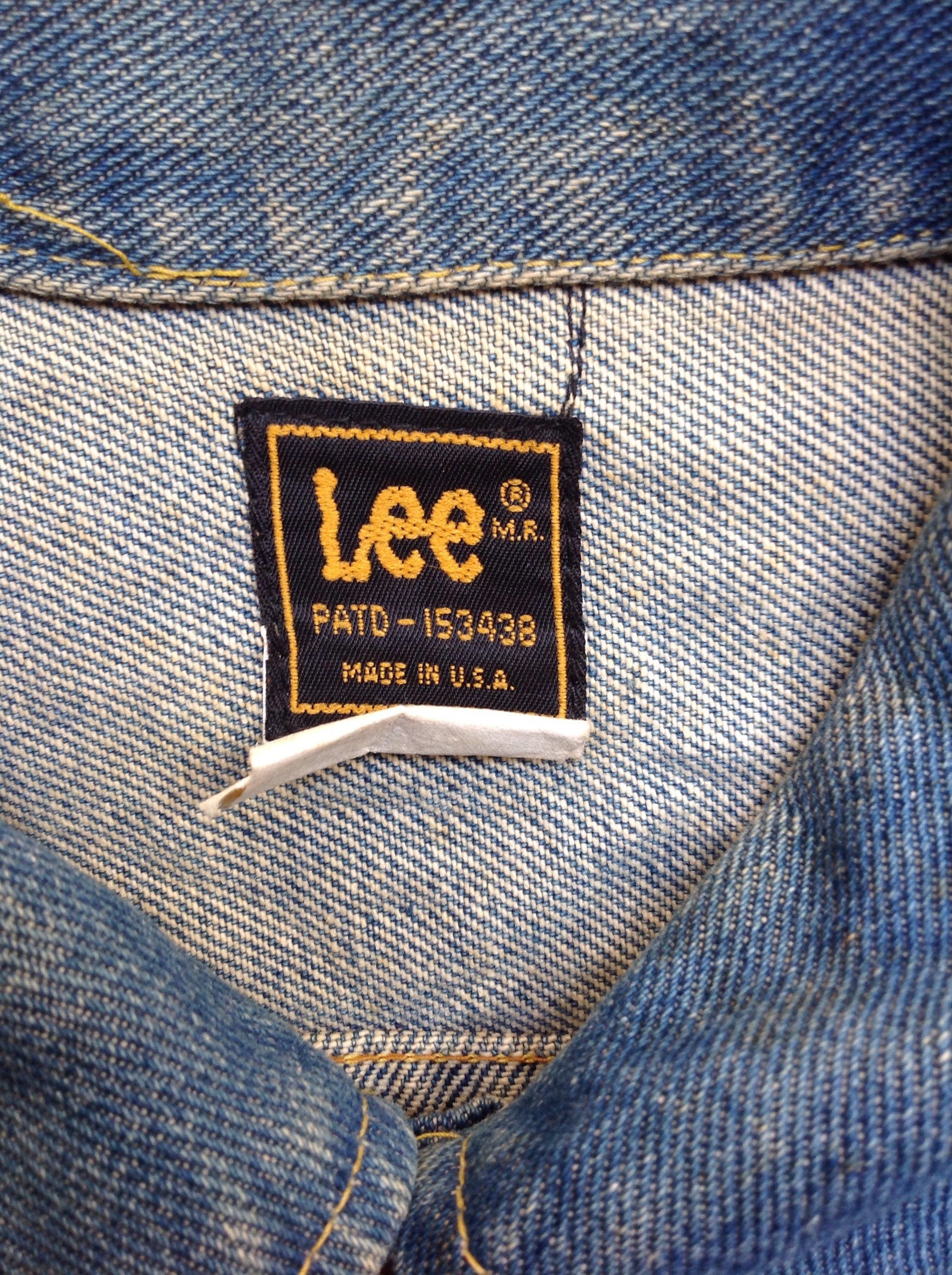 Vintage 1970s 70s Lee 101 blue denim jacket trucker workwear 42 chest ...