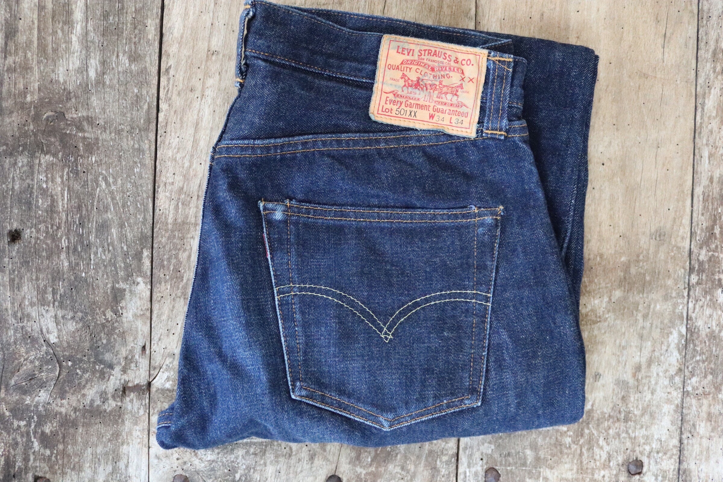 Vintage Levis Levis Strauss LVC 501 501XX indigo blue denim jeans