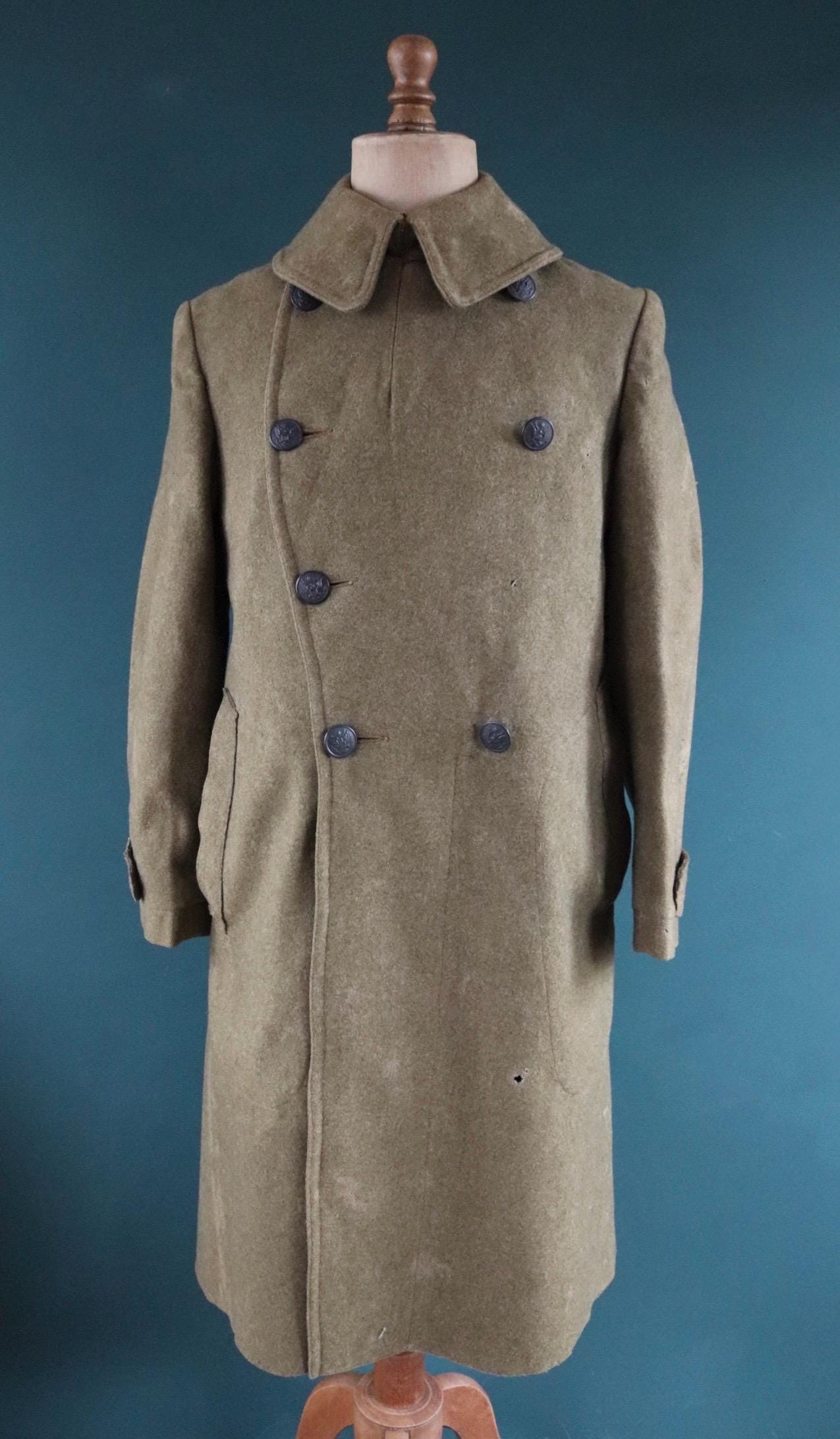 Vintage Antique 1910s WW1 Wool Trench Coat M1917 M 1917 US Vintage Antique 1910s WW1 Wool Trench Coat M1917 M 1917 US