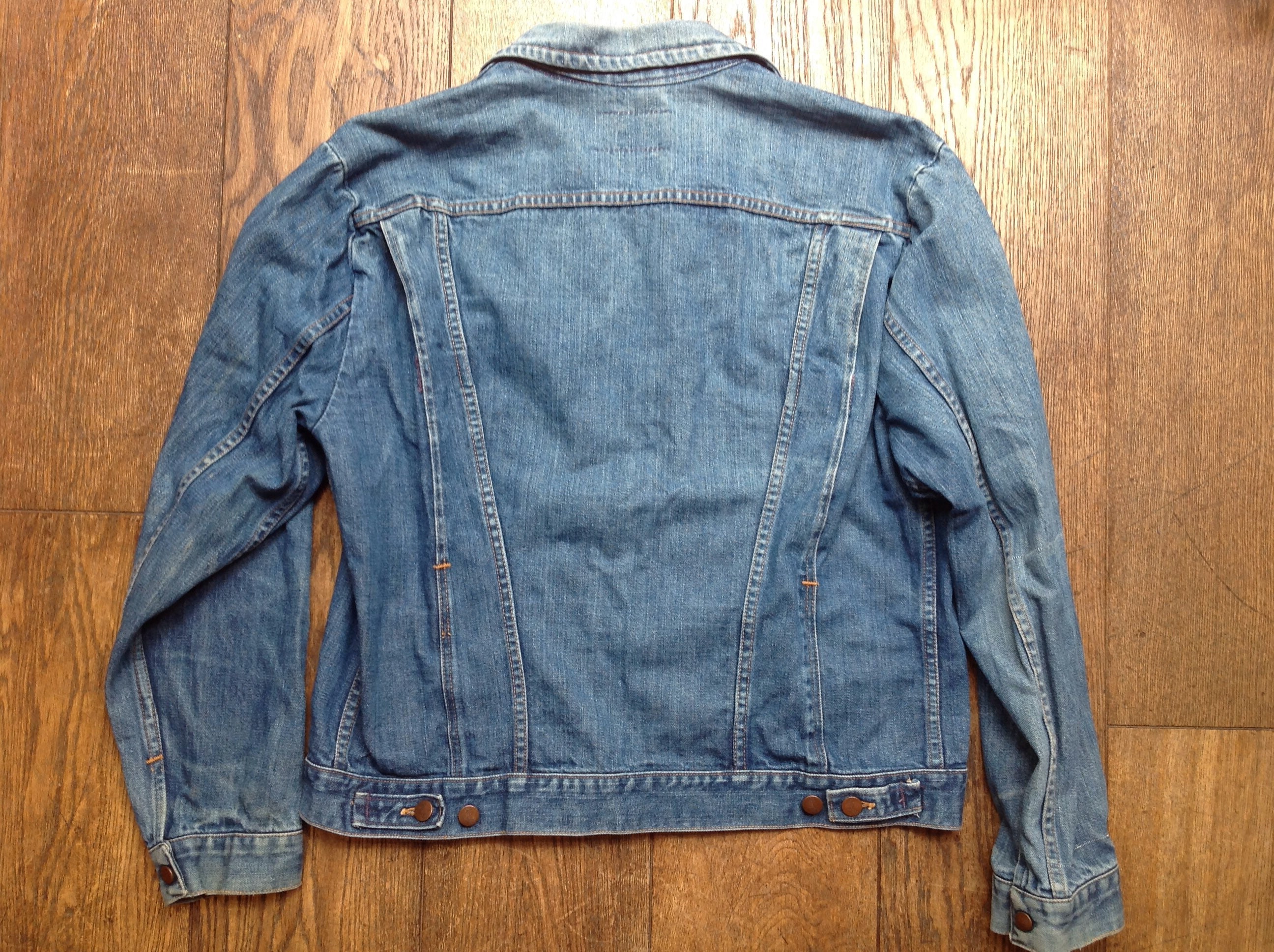 Vintage 1960s 60s Wrangler gold dot pleated front denim jacket Talon ...